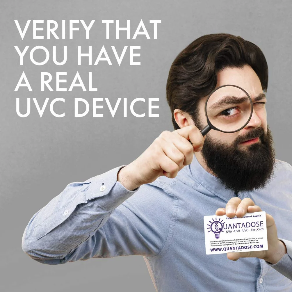 Podwójna taśma kontrolna UVC z kartą testową z dozymetrem UV