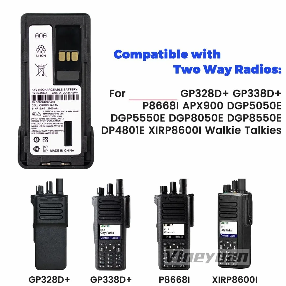 PMNN4489A bateria litowo-jonowa 2900mAh Duża pojemność dla Motorola GP328D+ GP338D+ P8668I APX900 DGP5050E DGP5550E DGP8050E DGP8550E DP4801E XIRP8600000I Radios Bateria do ładowania