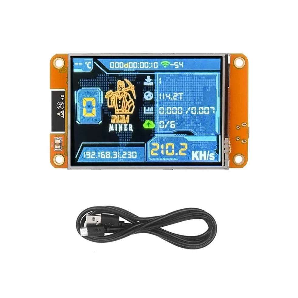 NMMiner NerdMiner 235KH/S Harshrate Bitcoin Crypto Solo Lottery Miner 2,8 Smart Display ulepszony NerdMiner
