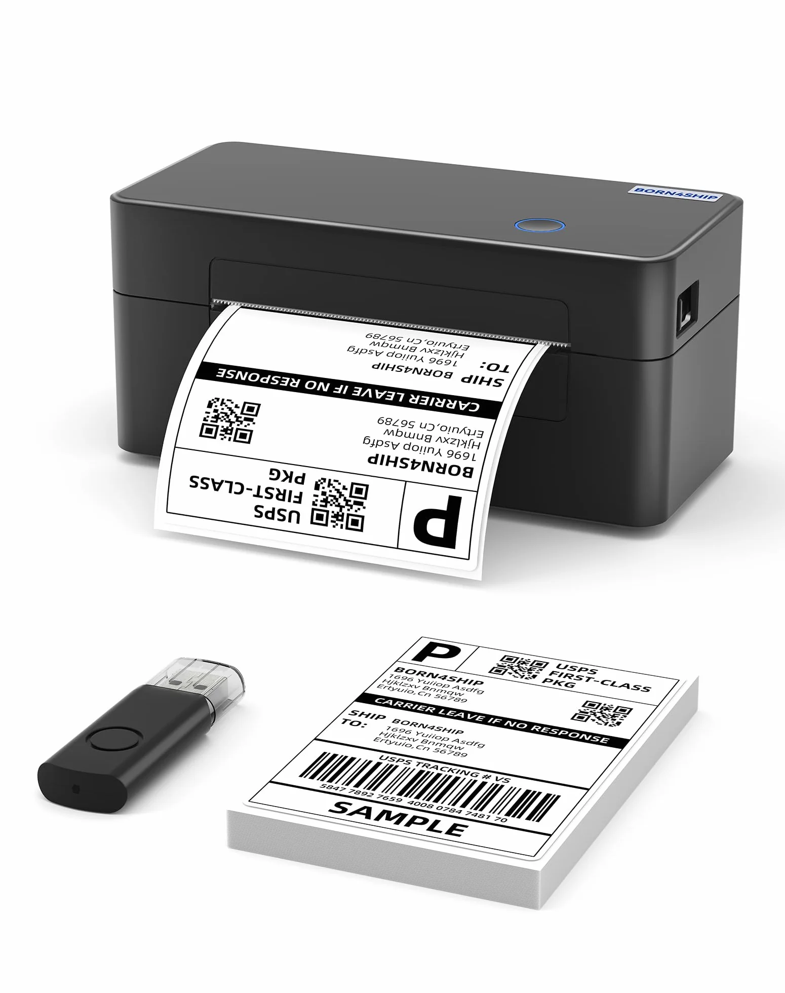 4x6 Drukarka etykiet DHL, drukarka etykiet wysyłkowych USB, termiczna drukarka etykiet kompatybilna z Etsy, Ebay, Amazon, nadaje się do małych paczek wysyłkowych (tylko połączenie USB)