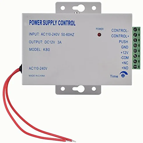 Zasilacz dostępu do drzwi, wejście AC110 V-240 V, wyjście DC 12 V, 3 A, 30 W, kontroler zasilania do systemu kontroli dostępu do drzwi