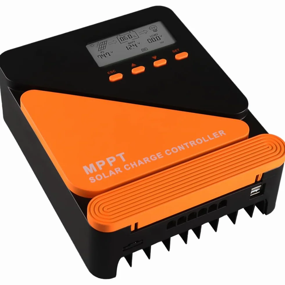SolaMr 20A MPPT Solar Charge Controller 12/24V Automatyczny z Wyświetlaczem LCD i Podwójnym Portem USB Regulator Akumulatora Panelu Słonecznego do Akumulatorów żelowych i Litowych-GM-D20A