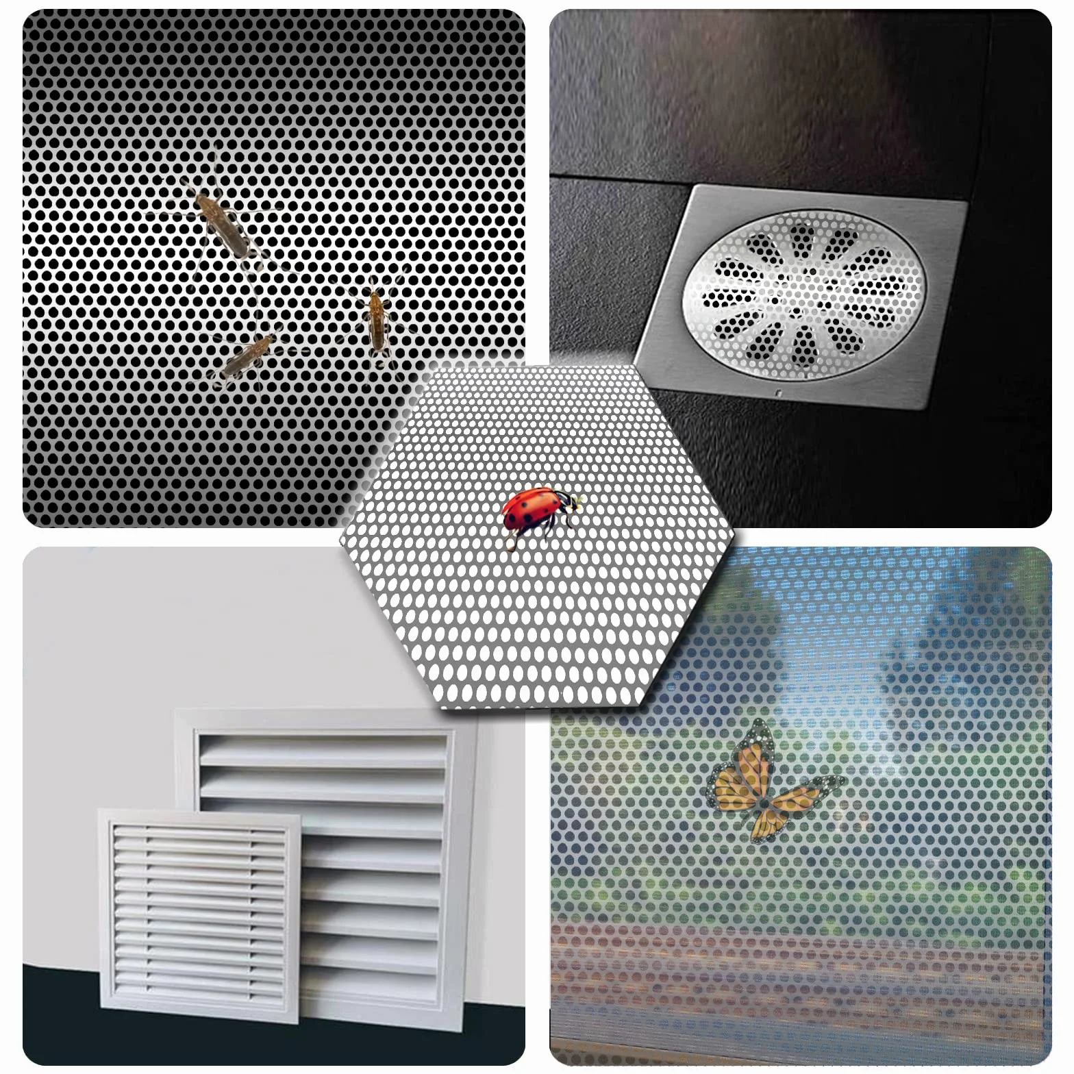 Siatka Druciana ze Stop Aluminium z Magnezem na Myszy i Owady, 4 Sztuki Wysokiej Jakości Siatka Metalowa Idealny do Domu, Kuchni, Okna, Drzwi, Ogrodu, Patio, 300 x 210 mm