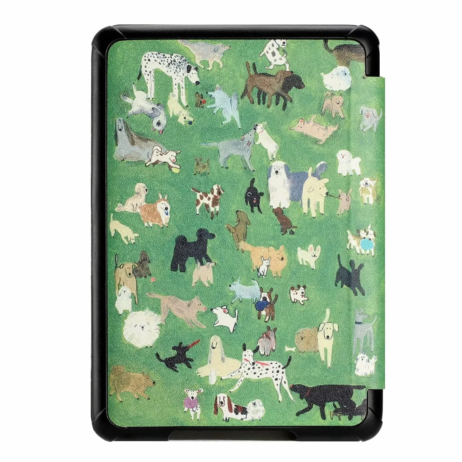 MOKASE Etui Fit for 6" Kindle Paperwhite 5/6/7. Generacji 2012,2013,2015,2016 (Model: EY21 / DP75SDI), Syntetyczna Skóra Twarde Okładki z Paskiem na Rękę dla Kindle Paperwhite 6 cali, Meadow Dogs