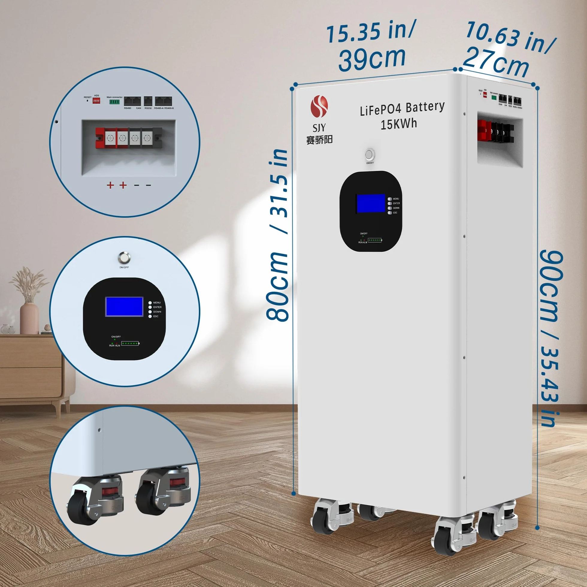 48V 314Ah LiFePO4 Akumulator Litowy, 16kWh Bateria LiFePO4 Do 15 000 Cykli i 10 Lat Żywotność z Płytką BMS 200A, Złącza CAN&RS485 Magazynowania Energii Poza Siecią, Systemów Solarnych