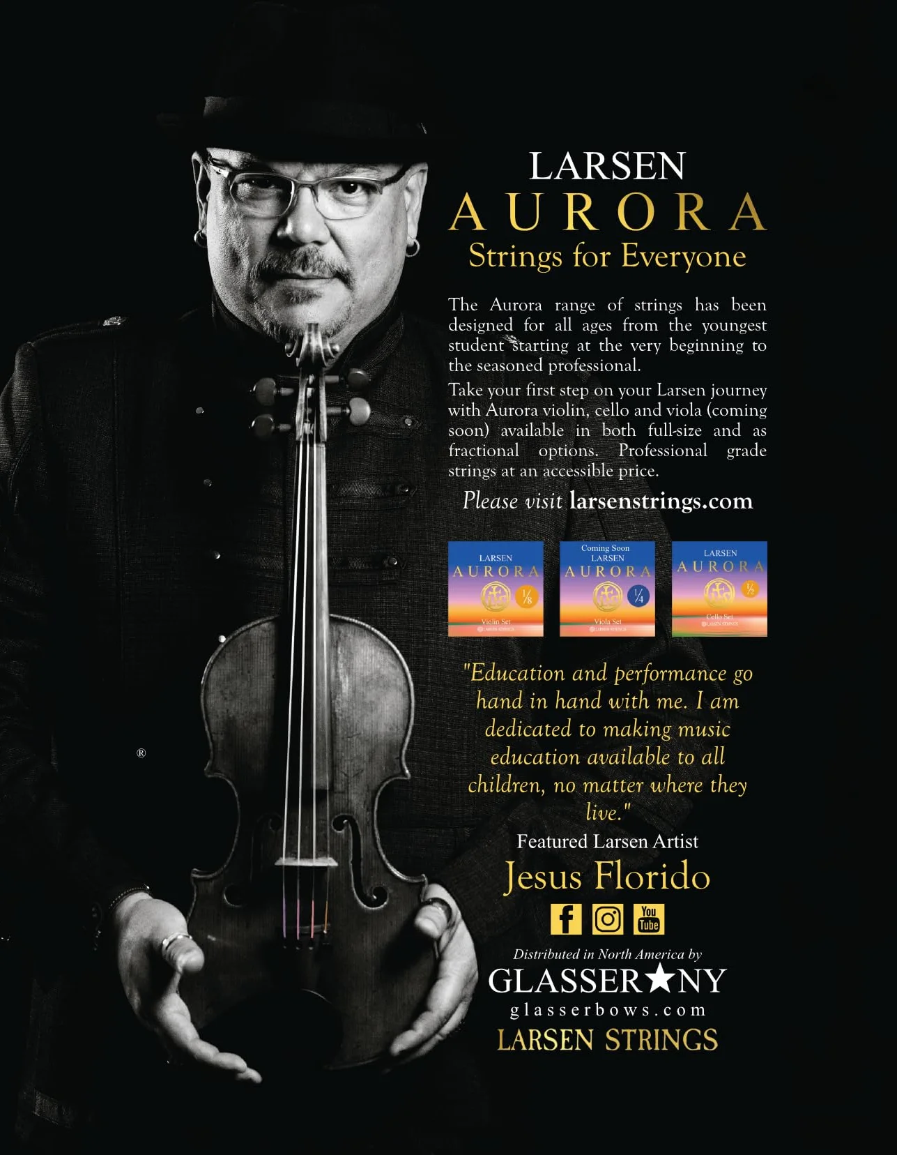 LARSEN STRINGS Struny wiolonczelowe Aurora A 3/4 Medium