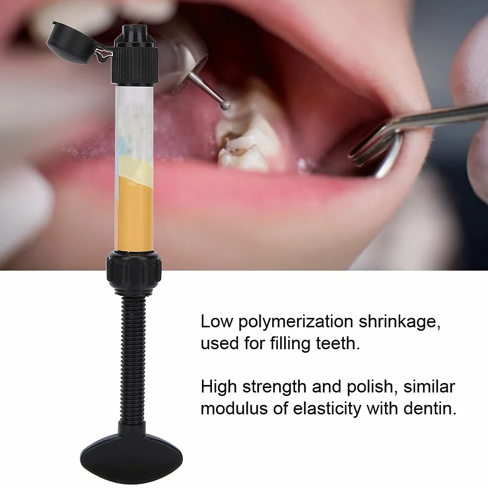 Materiały do ​​Wypełniania Zębów, Uniwersalna Światłoutwardzalna Żywica Kompozytowa Strzykawka Dentystyczna Wypełnij Zęby Opieka Zdrowotna, Brakujące Zęby Naprawa Zamienników Narzędzie(A1)
