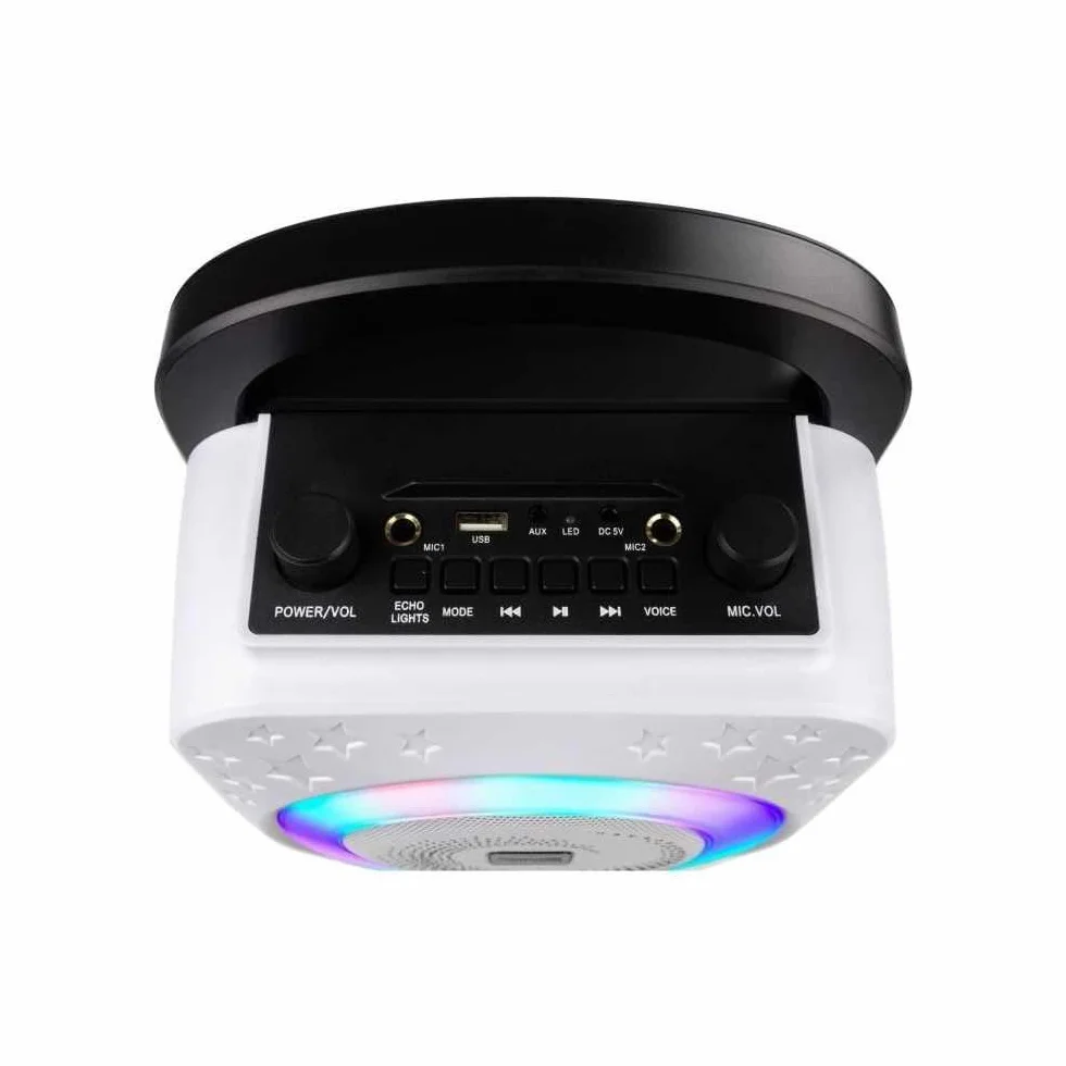 Rockjam RJPS150-BK 10 W Bluetooth Karaoke Urządzenie z Dwoma Mikrofonami Wielokolorowy