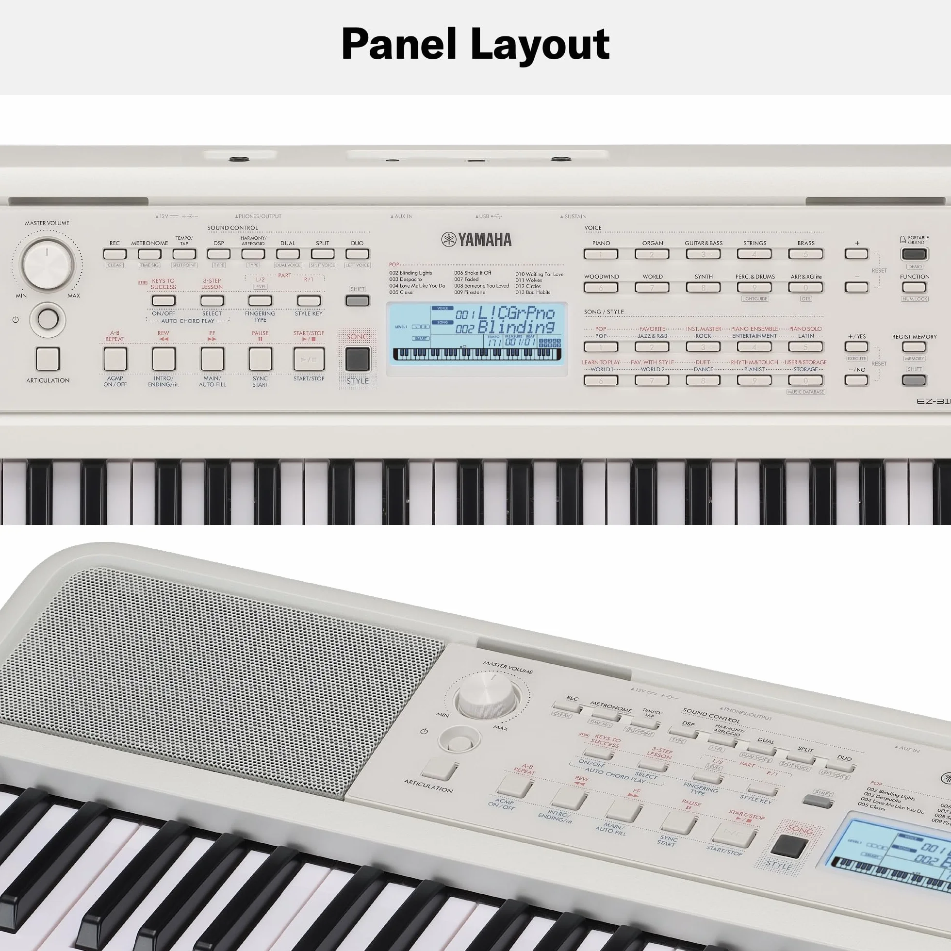 Yamaha EZ-310 Keyboard 61 klawiszy czułych na dotyk 48-nutowa polifonia