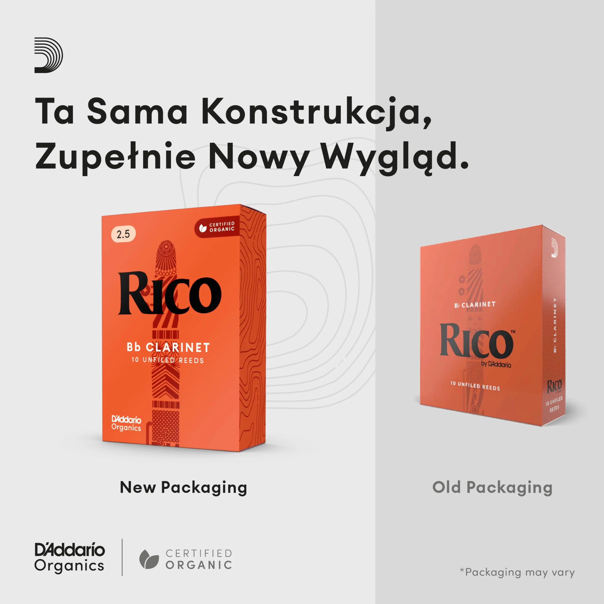 Stroiki do klarnetu Bb Rico firmy D'Addario, wytrzymałość 1,5, zestaw 3 sztuk