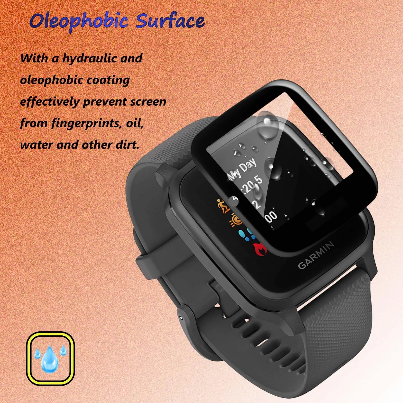 QZYF [4 sztuki] Folia ochronna do Garmin Venu Sq/Garmin Venu Sq Music, bez pęcherzyków powietrza, odporna na zarysowania, zakrzywiona 3D, ochrona wyświetlacza HD, do Garmin Venu Sq / Garmin Venu Sq