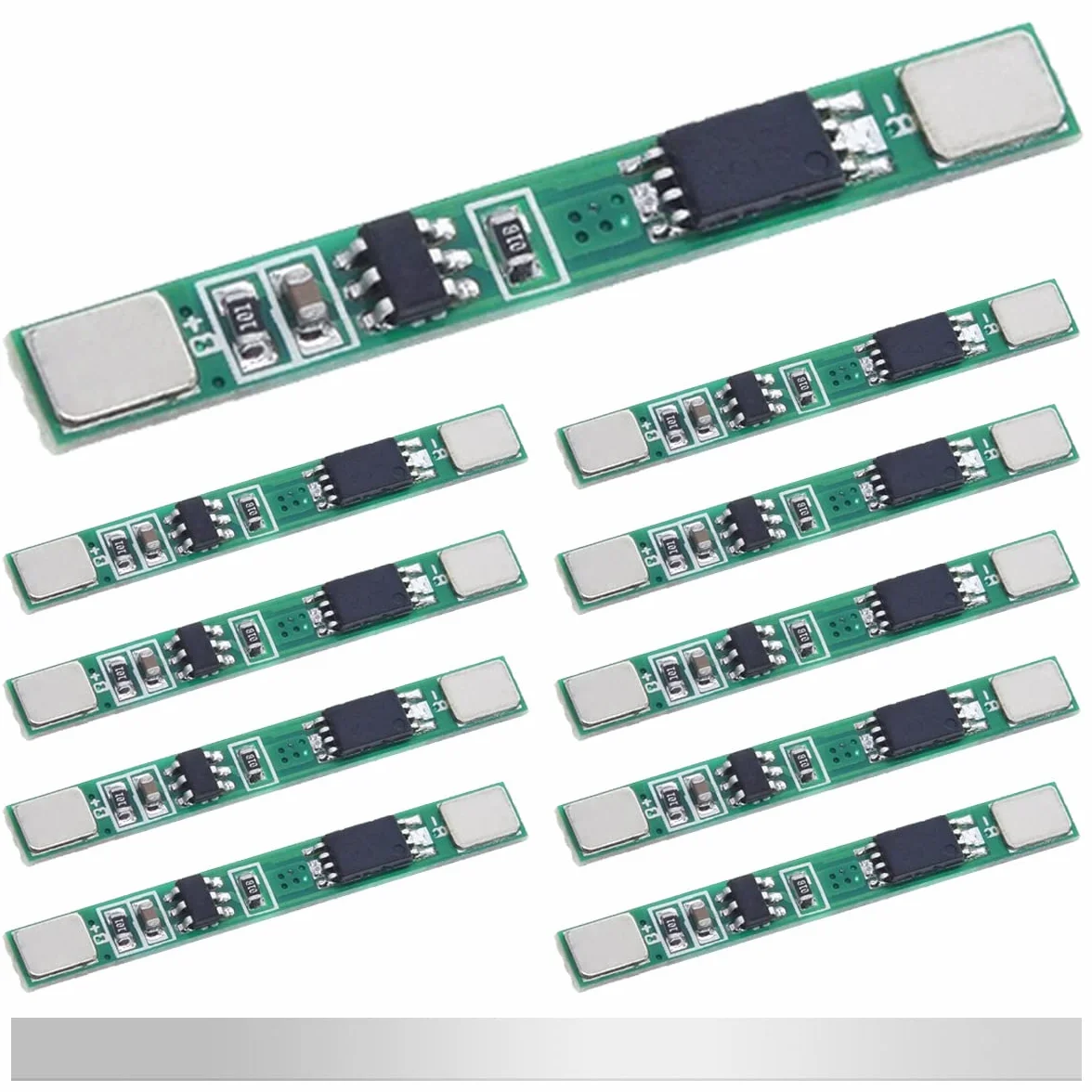 10 sztuk 1S 3,7 V 3 A bateria litowa płyta ochronna BMS PCB płytka ochronna 18650 moduł ładowania do akumulatora litowo-jonowego z paskami niklowymi