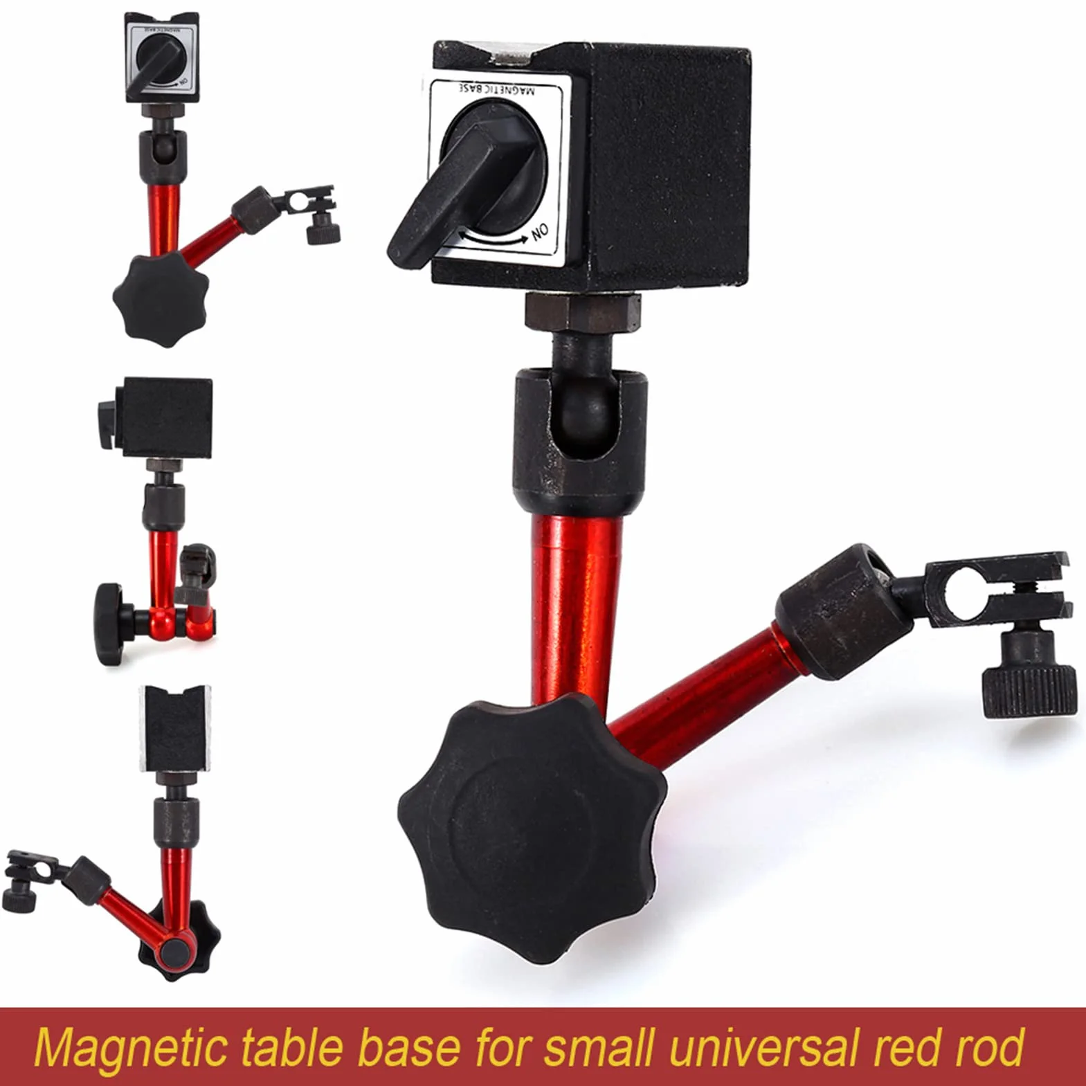 Uchwyt Czujnika Zegarowego, Czujnik Zegarowy z podstawą magnetyczną 13 * 7 * 3cm Profesjonalny Mini Uchwyt Magnetyczny do Miernika Cyfrowego ze Stojakiem