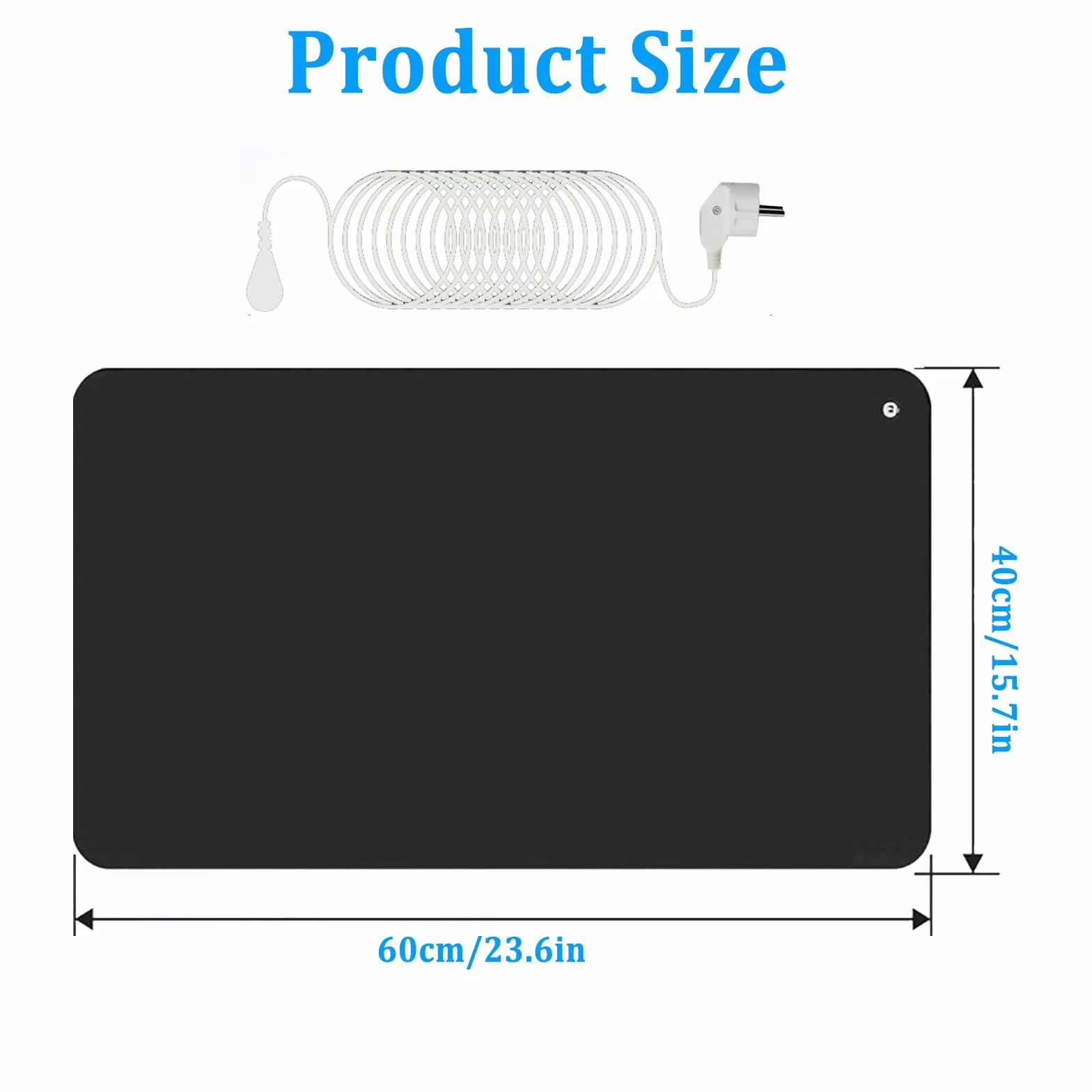 Mata uziemiająca, mata uziemiająca, z kablem UE, podkładka uziemiająca, może być używana jako podkładka pod mysz lub mata do jogi (40 x 60 cm)