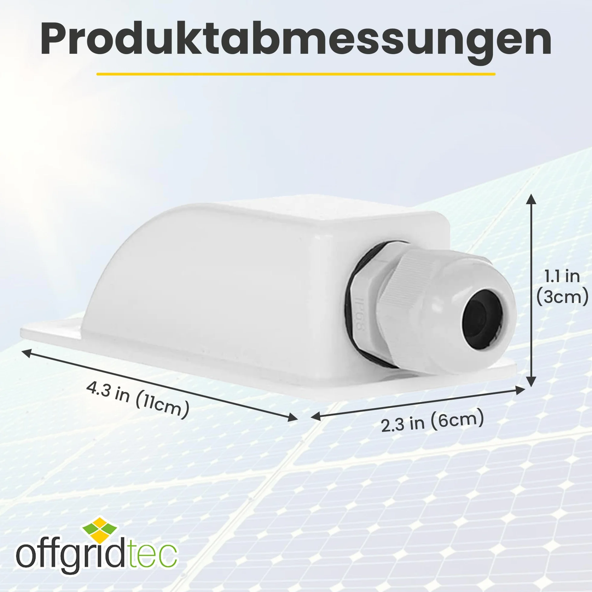 Offgridtec© Przepust dachowy 1-komorowy biały do kamperów, przyczep kempingowych, łodzi, solarny przepust kablowy ABS