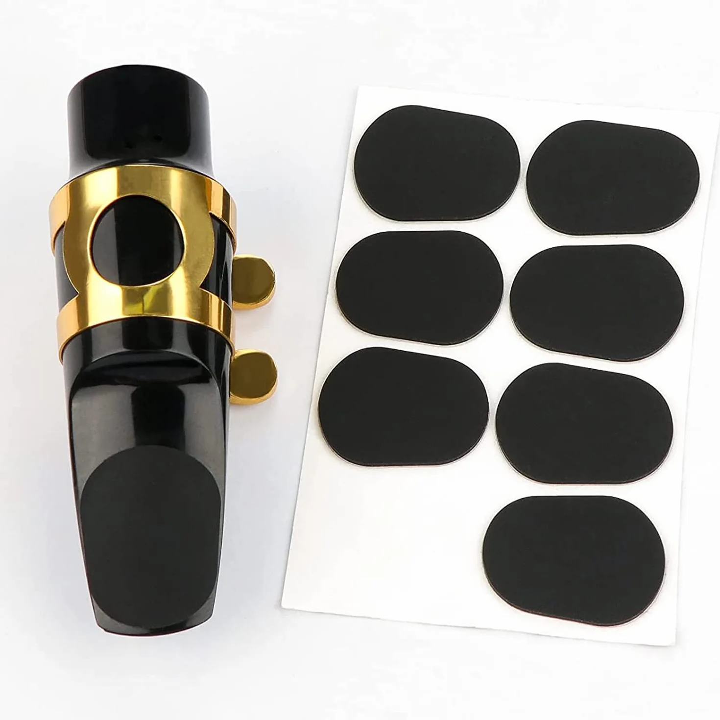 0,8 mm kompensatory saksofonowe silikonowe ustniki saksofonowe plastry na klarnet, czarny, 16 sztuk