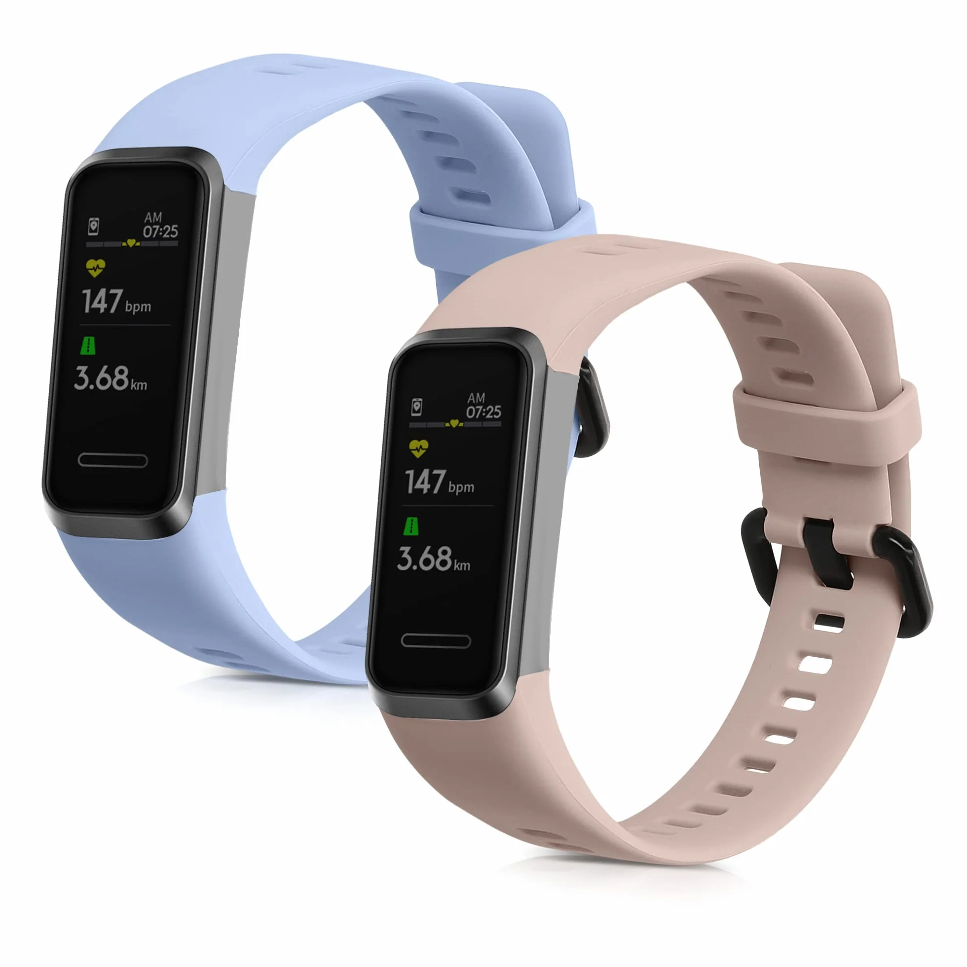 kwmobile Pasek kompatybilny z zegarkiem Huawei Band 4, 2 x zapasowy silikonowy pasek do zegarka