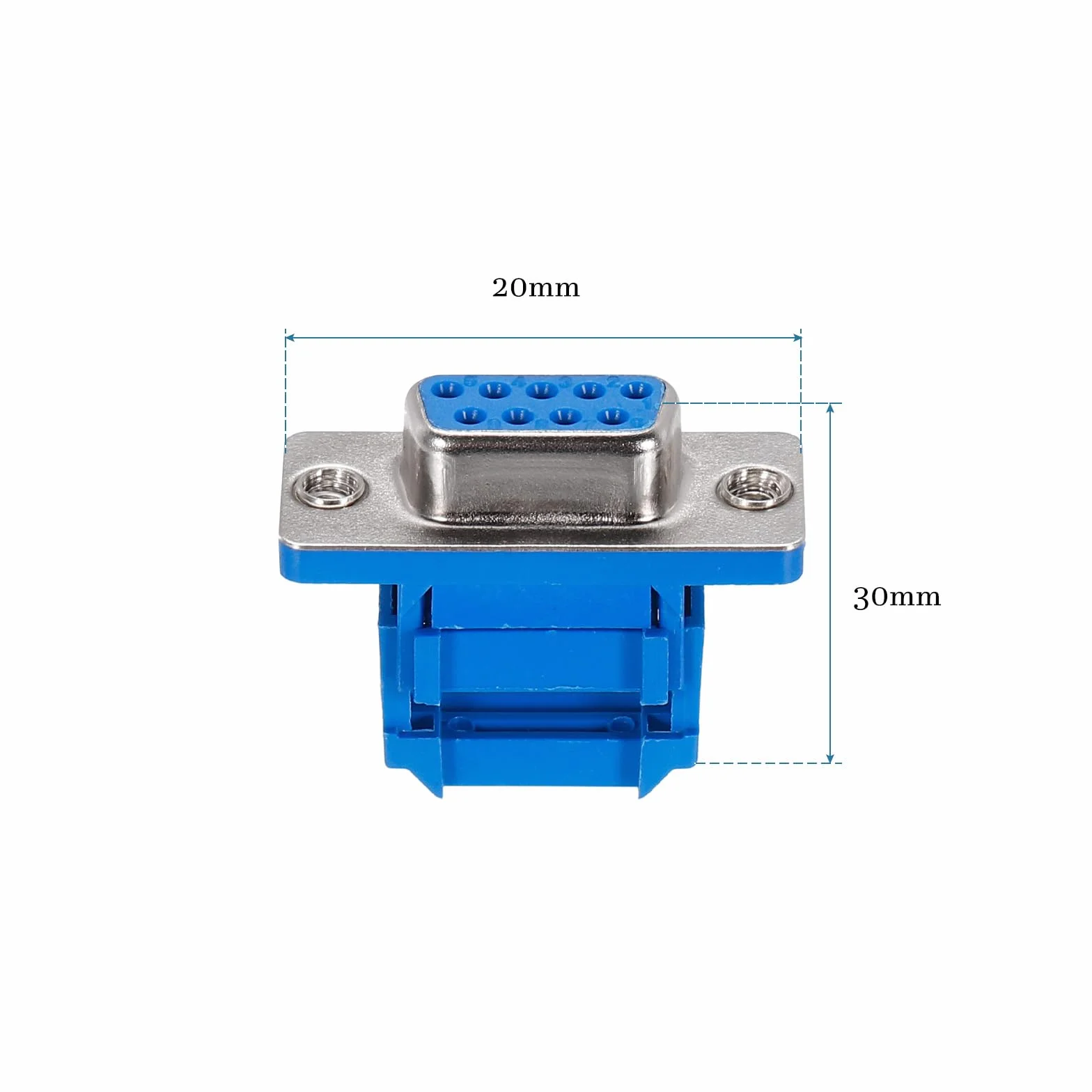 QUARKZMAN 9 pinów D-SUB x 10 szt. gniazdo DB9 adapter szeregowy IDC Crimp gwint przyłącze do produktów kontroli przemysłowej [niebieski]