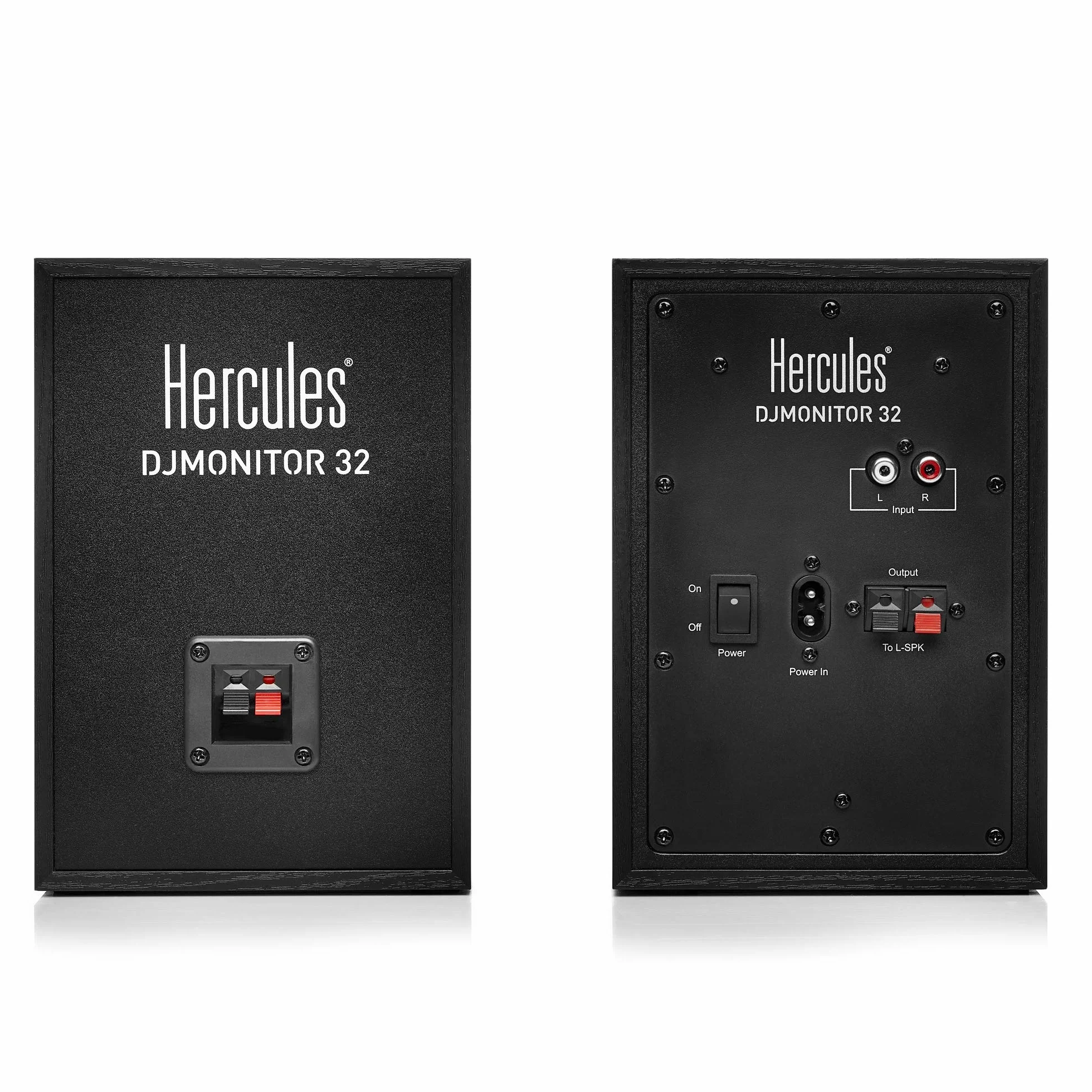 Hercules DJMonitor 32 – Kompaktowe 2-drożne aktywne monitory DJ z głośnikami 3,5” do studia i DJ-a