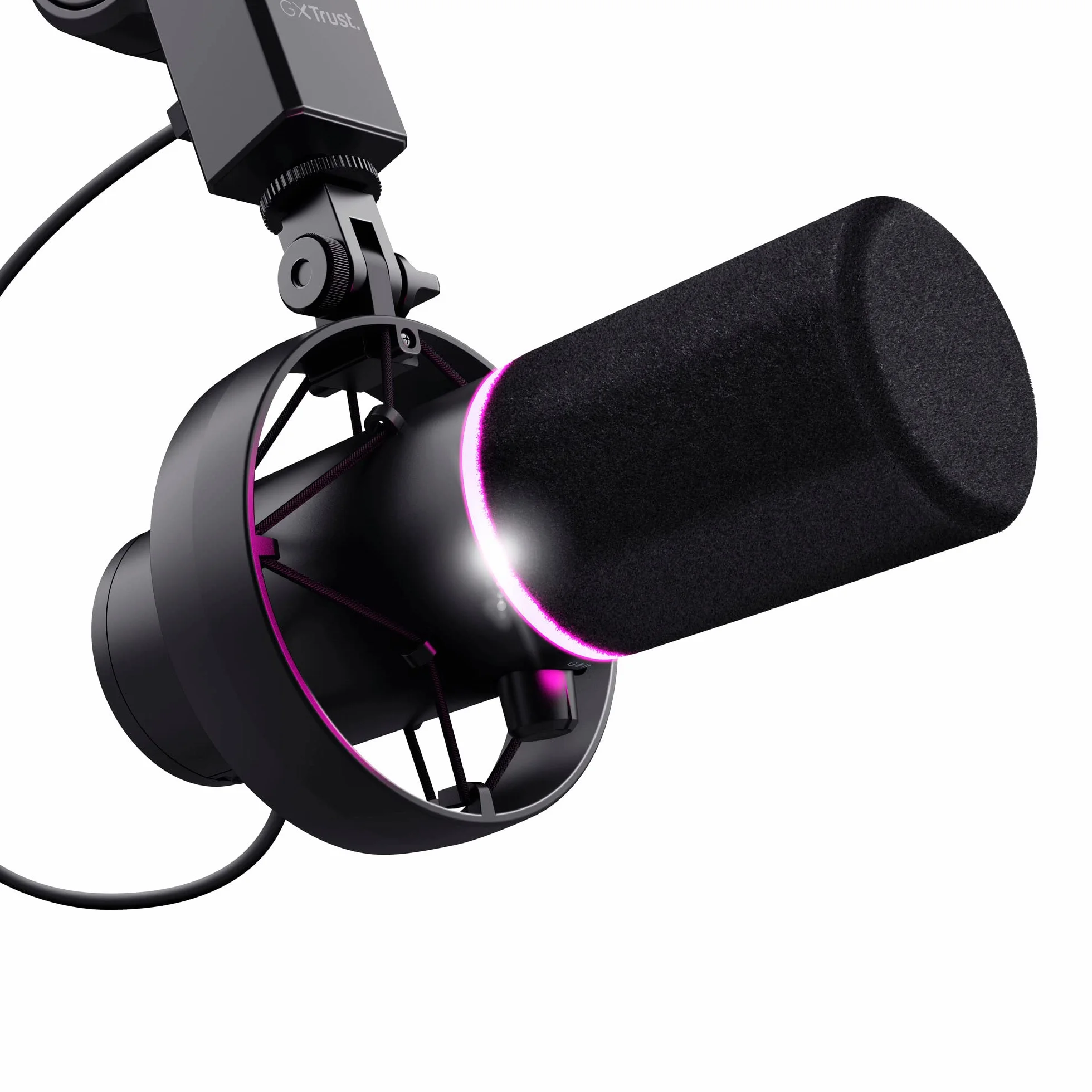 Trust Gaming GXT 255+ Onyx Mikrofon Streamingowy Studyjny z Ramieniem, Pop Filter i Kosz Antywibracyjny, Mikrofon Komputerowy USB z Wysięgnikiem, Podcast, ASMR, Nagrywanie Muzyki, Stream, Gry