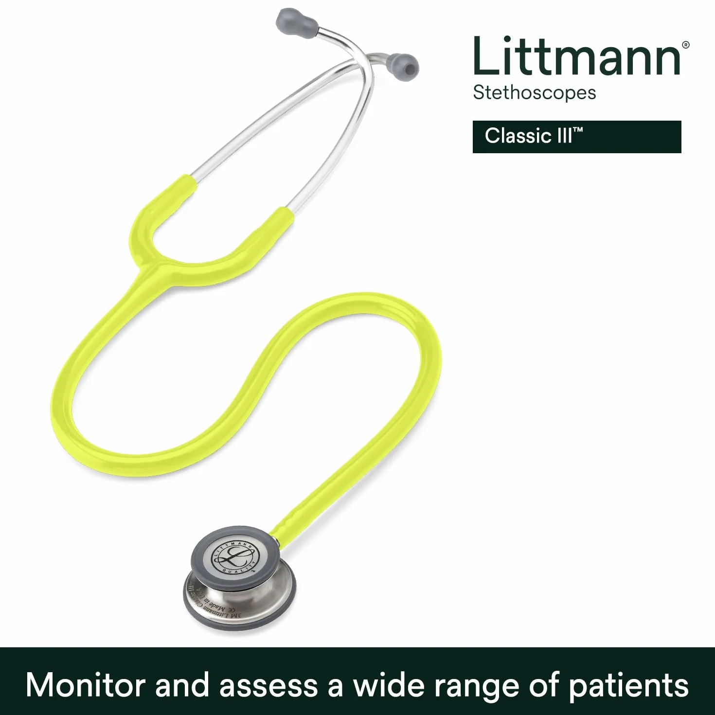 3M Littmann Classic III Stetoskop, 5839, limonkowy