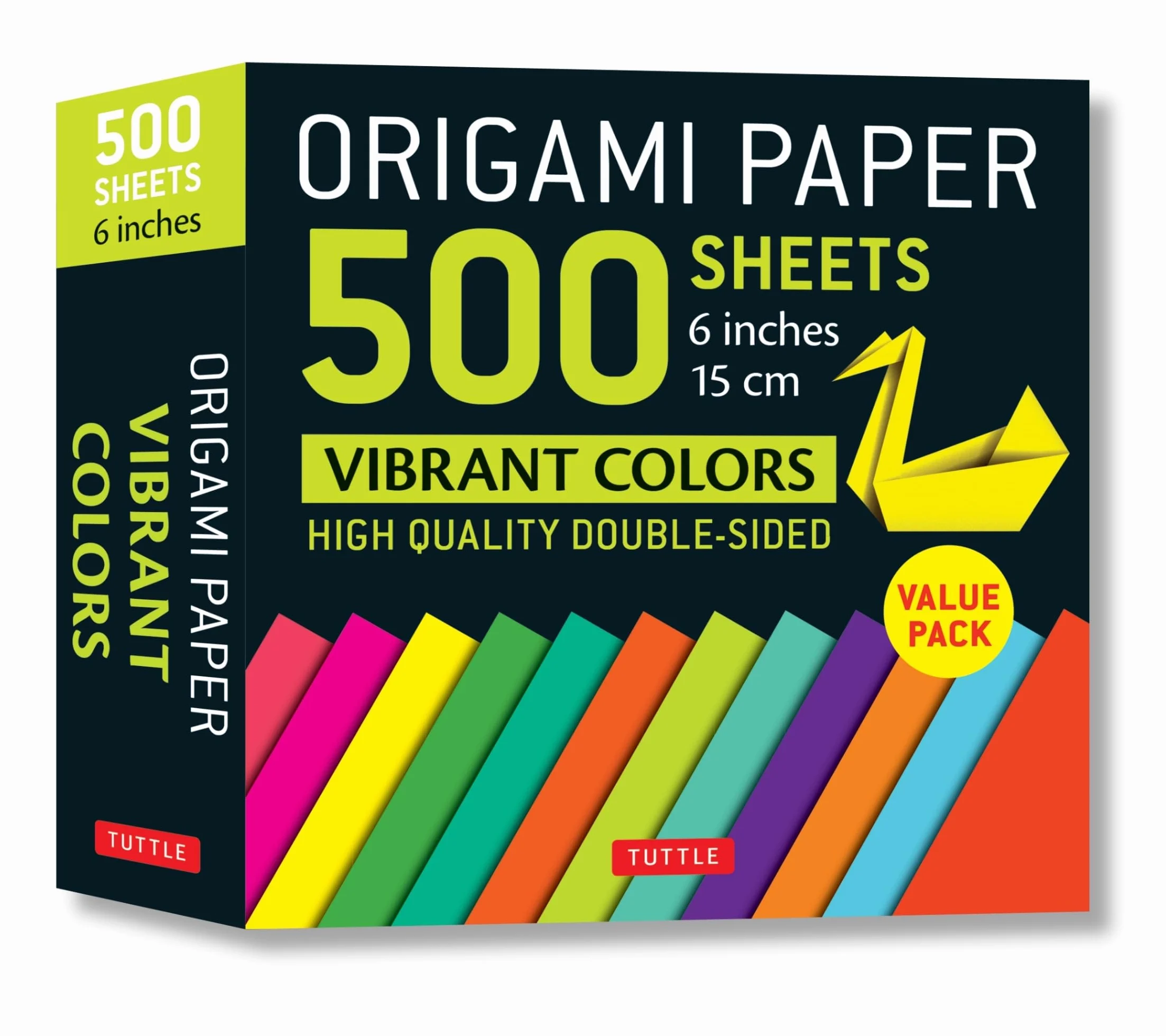 Origami Paper 500 Sheets Vibrant Colors 6" (15 CM): Tuttle Origami Paper: High-Quality Origami Sheets Printed with 12 Different Colors: Instructions for 8 Projects Included