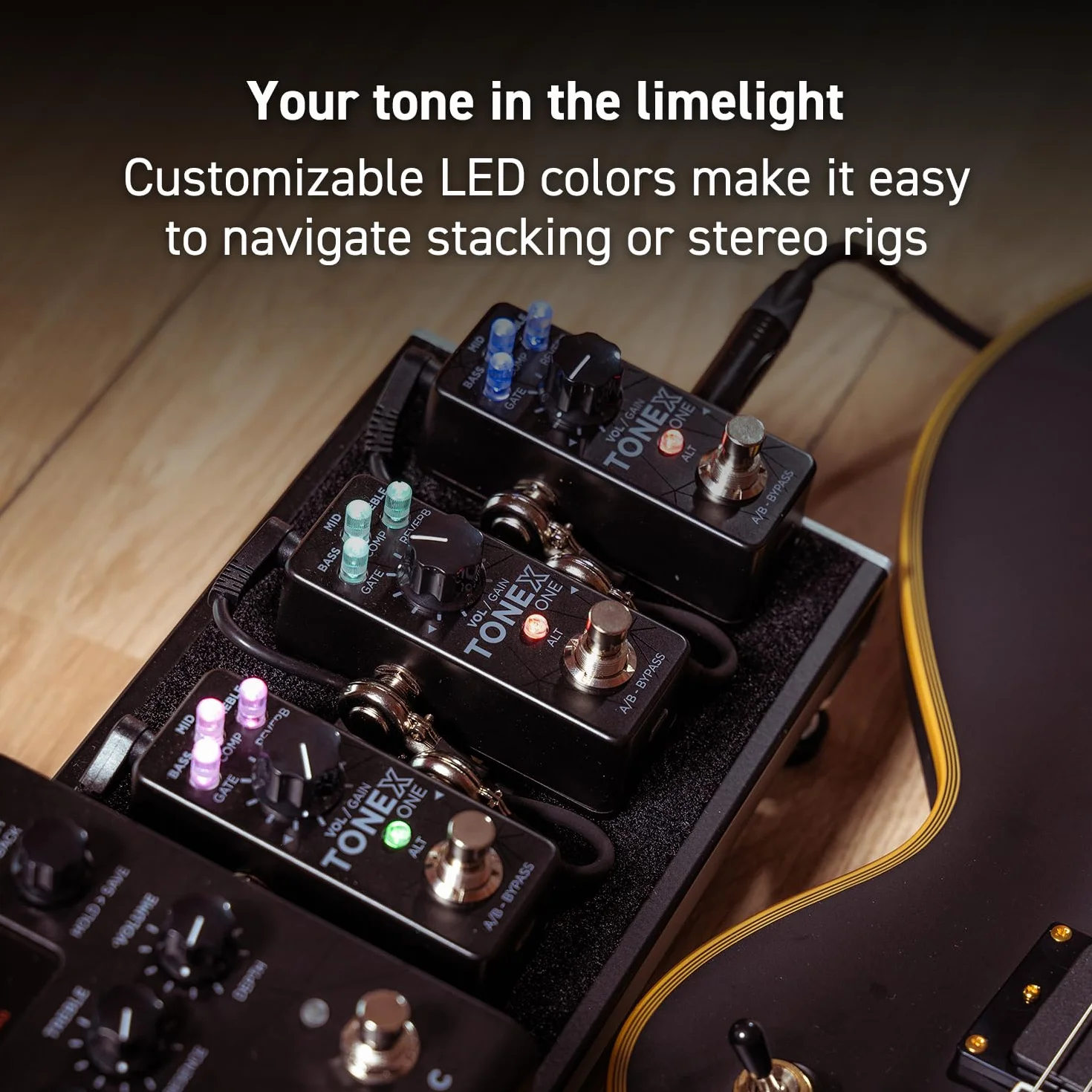 IK Multimedia Mikropedał TONEX One AI MultiFX: model tonowy dowolnego wzmacniacza gitary elektrycznej, gitarowy, zniekształceń, overdrive lub inne efekty gitarowe