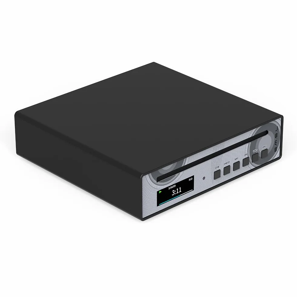 SMSL PL100 PRO wielofunkcyjny odtwarzacz CD, 2 x wysokiej klasy chipy DAC CS43131, obsługuje bezstratne odtwarzanie MQA z pilotem zdalnego sterowania (czarny)