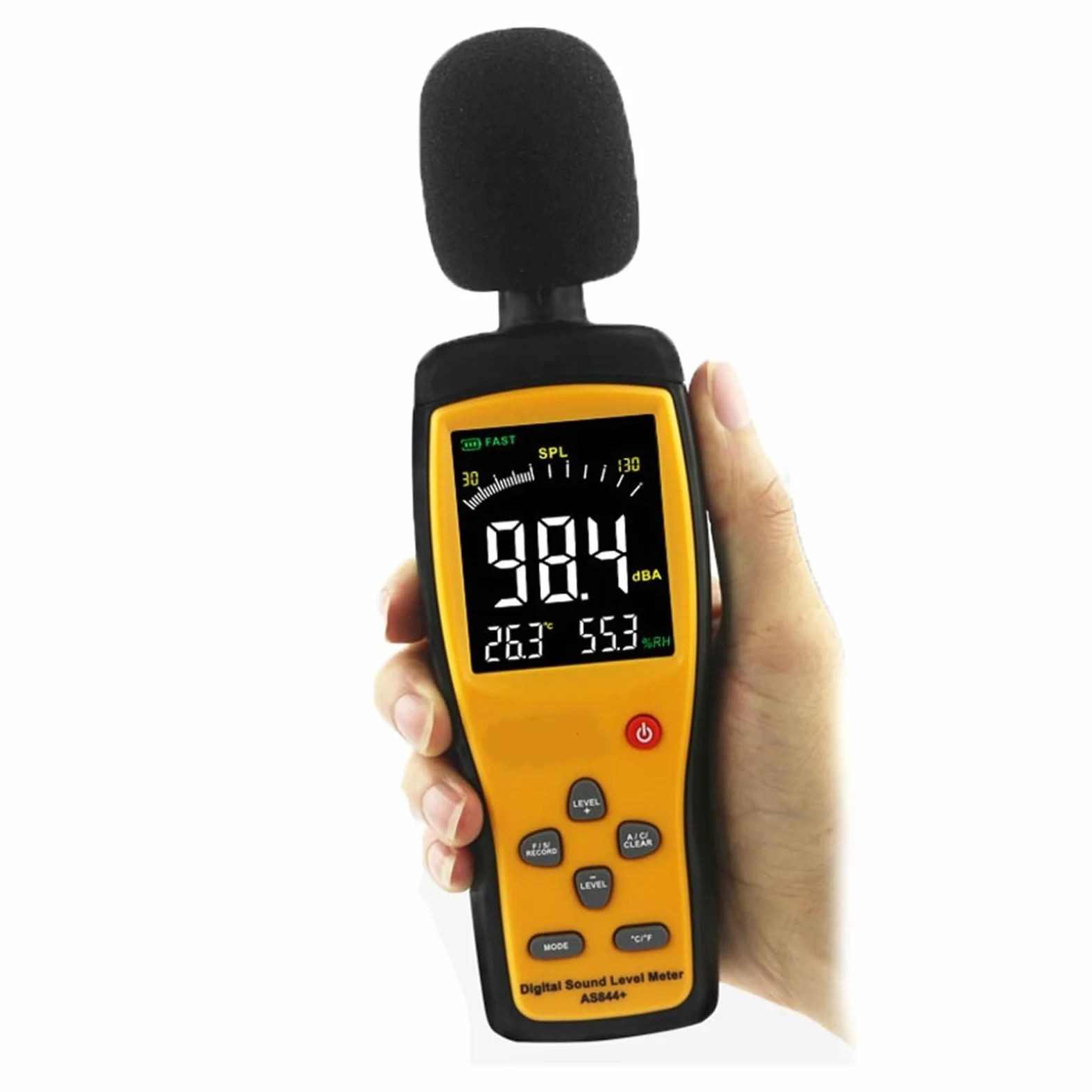 Czujnik hałasu INTELIGENTNY CZUJNIK AS834+ AS844+ Cyfrowy miernik poziomu dźwięku LCD Noisemeter 30-130dB Poziom hałasu Decybel Monitorowanie Tester Instrument | AS834 Plus
