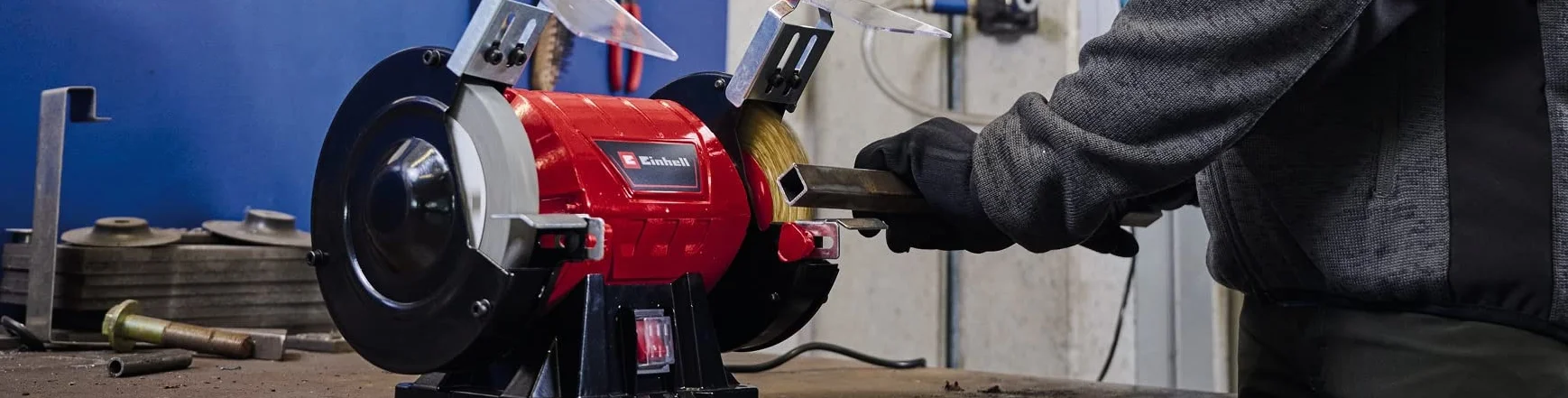 Original Einhell tarcza szczotkowa jako osprzęt dodatkowy szlifierek podwójnych (Ø 150 mm, pasuje do podwójnej szlifierki Einhell TC-BG 150 B, druty metalowe ze stali)