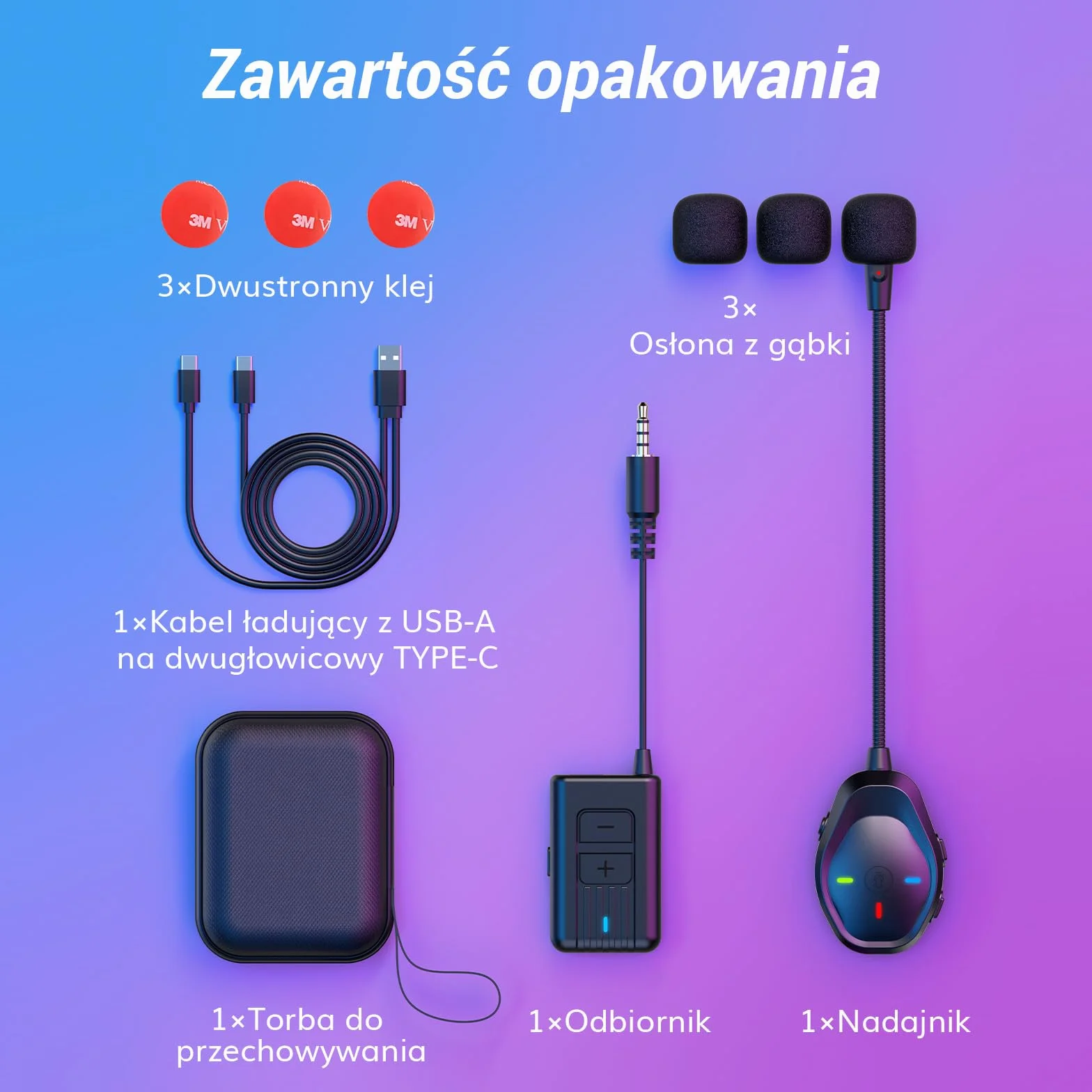TONOR Bezprzewodowy mikrofon ModMic, dołączany mikrofon na wysięgniku do słuchawek, gamingowy do konsoli, ładowany przez USB, typ C, kompatybilny z XBOX Series X, One, TGX1