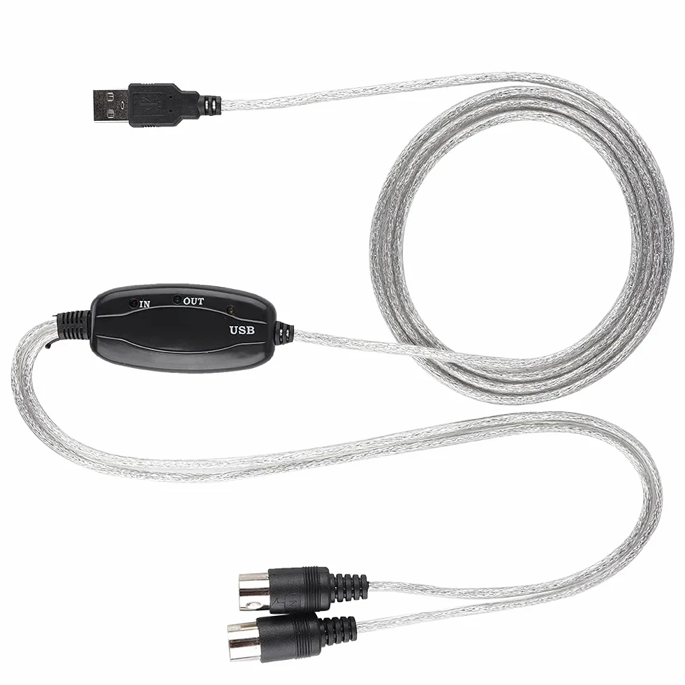 Konwerter Kabla USB MIDI do Edycji Muzyki na Klawiaturze, Przewód Adaptera Interfejsu MIDI z Zasilaniem Przez USB