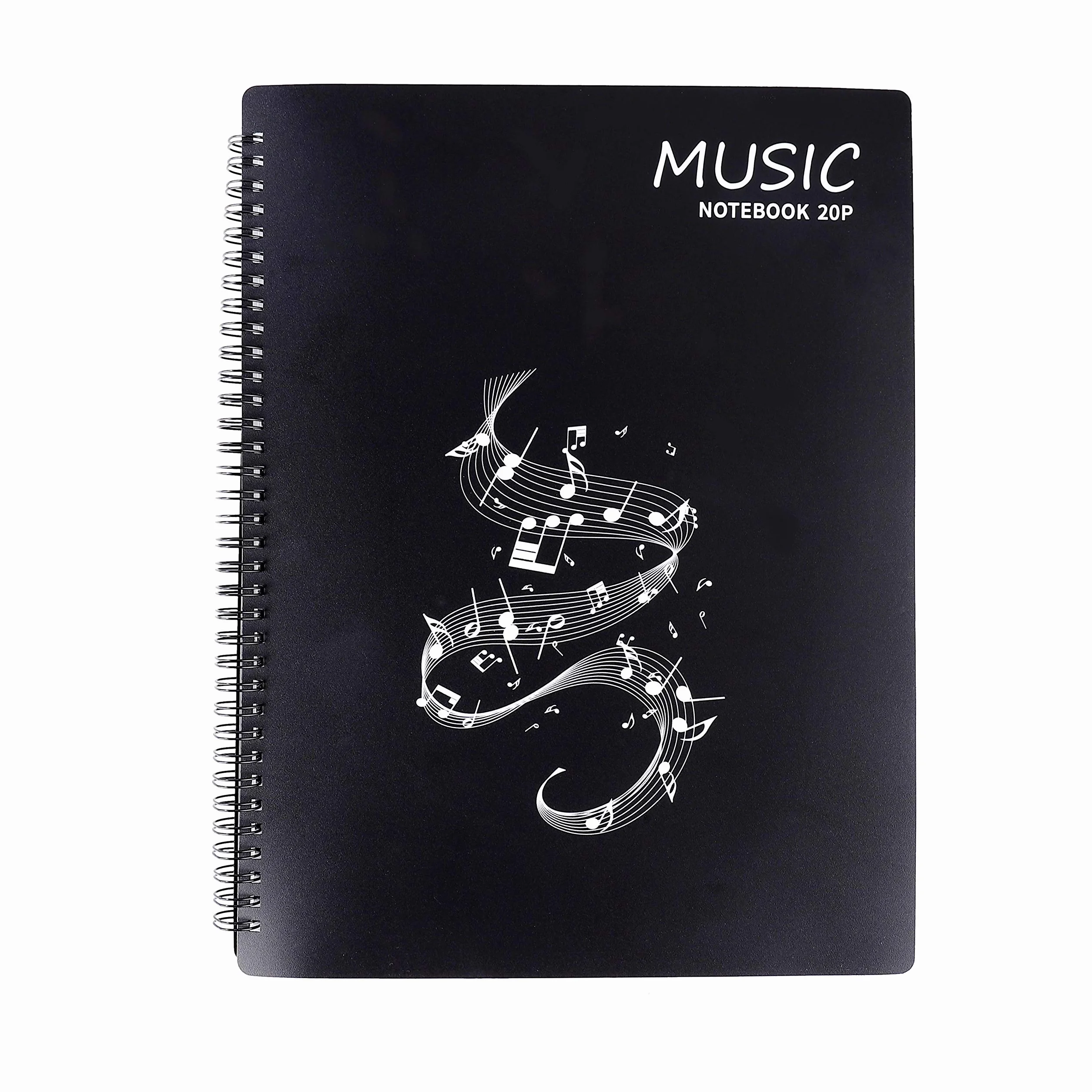 Notenmappe für Notenblätter beim Spielen A4 Größe Papier Dokumente Halter Aufbewahrung 20 Páginas/40 Taschen Clef, Musik Tabelle Datei Ordner, Kunststoff Konzert-Chorfolder für Musiker und Band