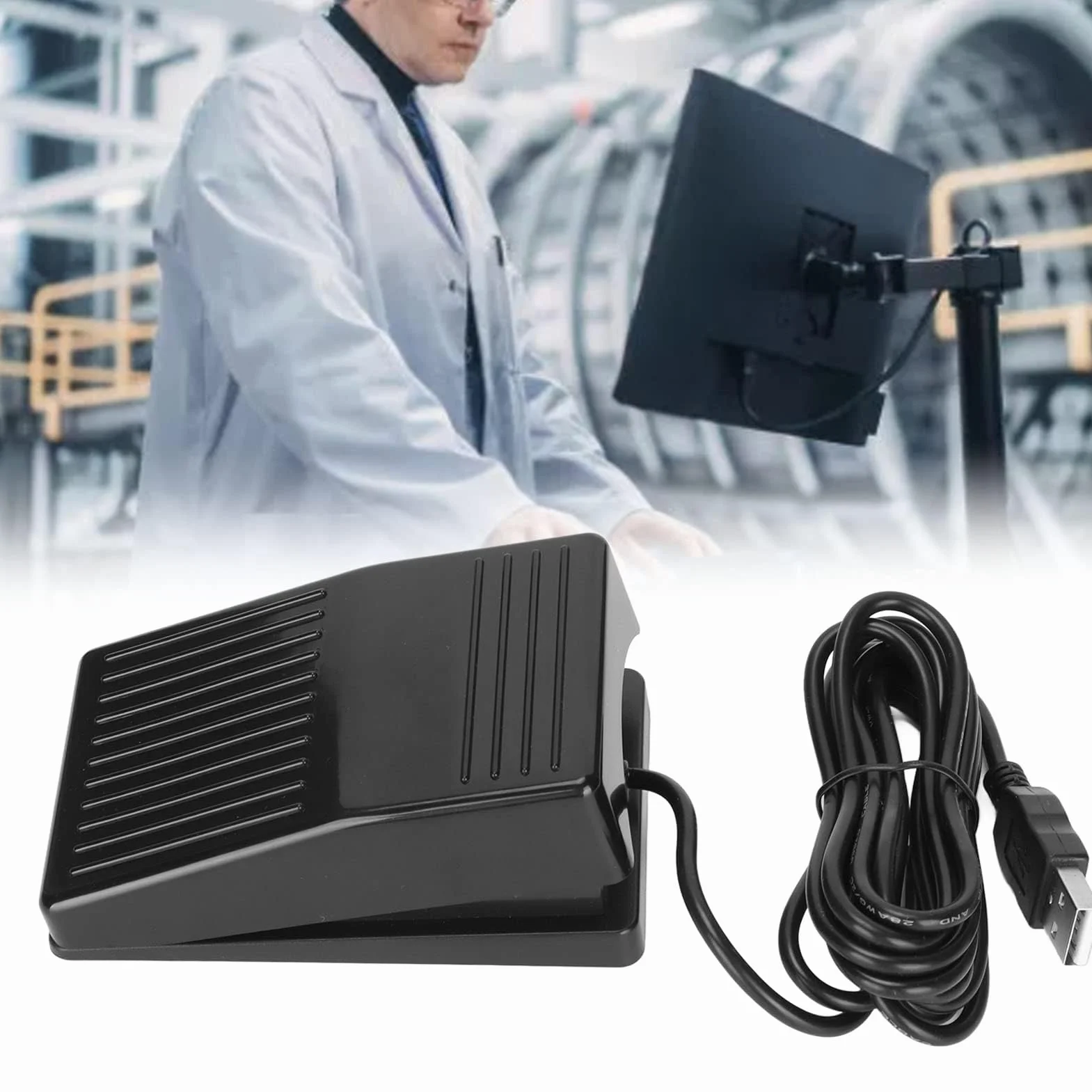 Pedał Nożny USB Pedał Przełącznika, Uniwersalny Przełącznik Nożny do Gier Wideo na Komputer PC, Program do Sterowania Jednym Klawiszem Klawiatura Komputerowa HID