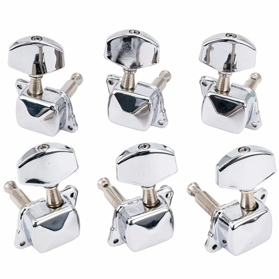 Musiclily Pro 3L+3R Klucze Gitaryowe Półzamknięte Tunery Kołki do Strojenia do Gitary Elektrycznej Akustycznej, Chrom