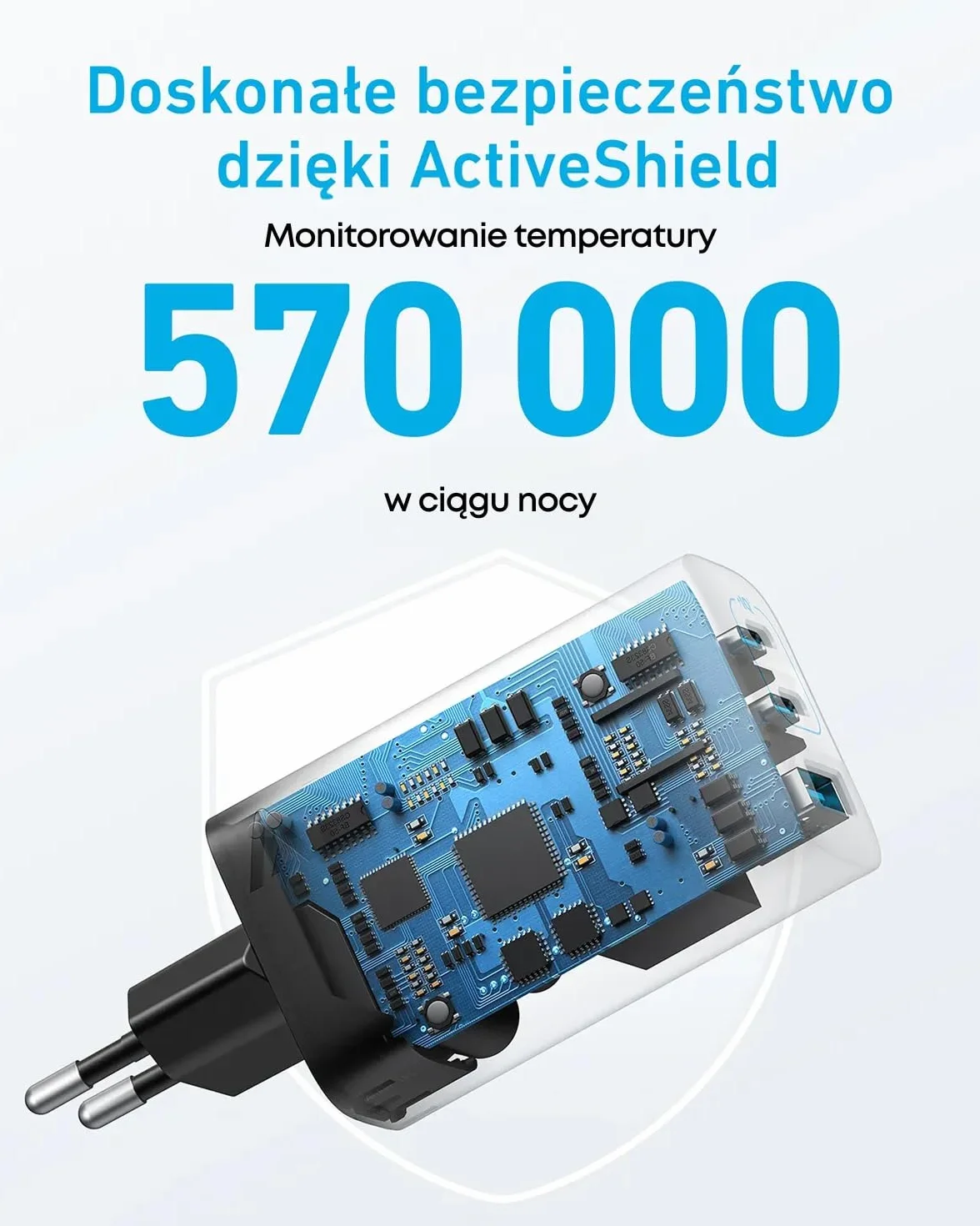 Ładowarka USB-C 67 W, Anker 335 wysokowydajny zasilacz z PIQ 3.0, 3-portowa szybka ładowarka, ładowarka PD do iPhone 16/15/14, MacBook Pro, iPad, Galaxy (kabel USB-C na USB-C w zestawie)