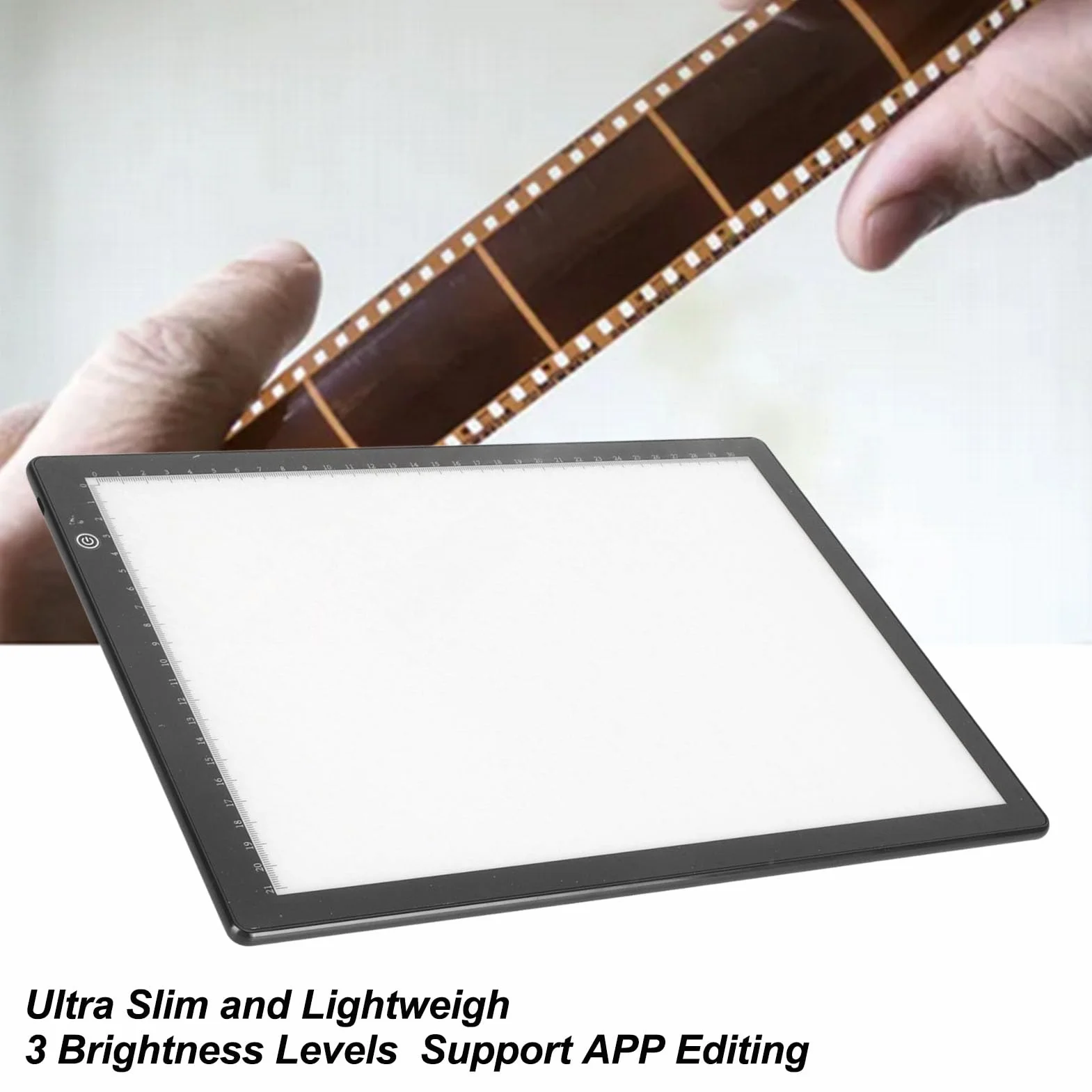 Slide Viewer Light Box do Negatywów Filmowych, Aplikacja SlideScan, Aplikacja FilmBox, Ultracienka Edycja w Formacie Miękkie Diody LED Zasilany Przez USB Skaner Slajdów