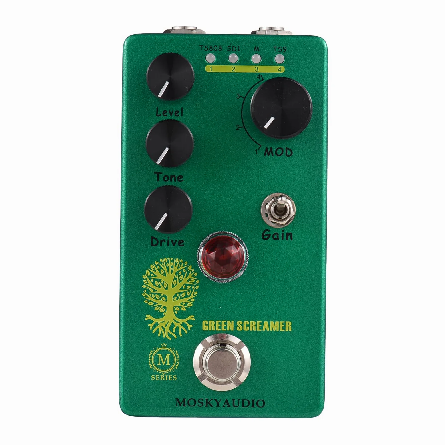 Btuty Booster/Overdrive pedał efektów gitarowych Przełącznik 4 tryby i sterowanie poziomem/tonem/napędem Kompaktowy przenośny cyfrowy procesor efektów do gitary elektrycznej