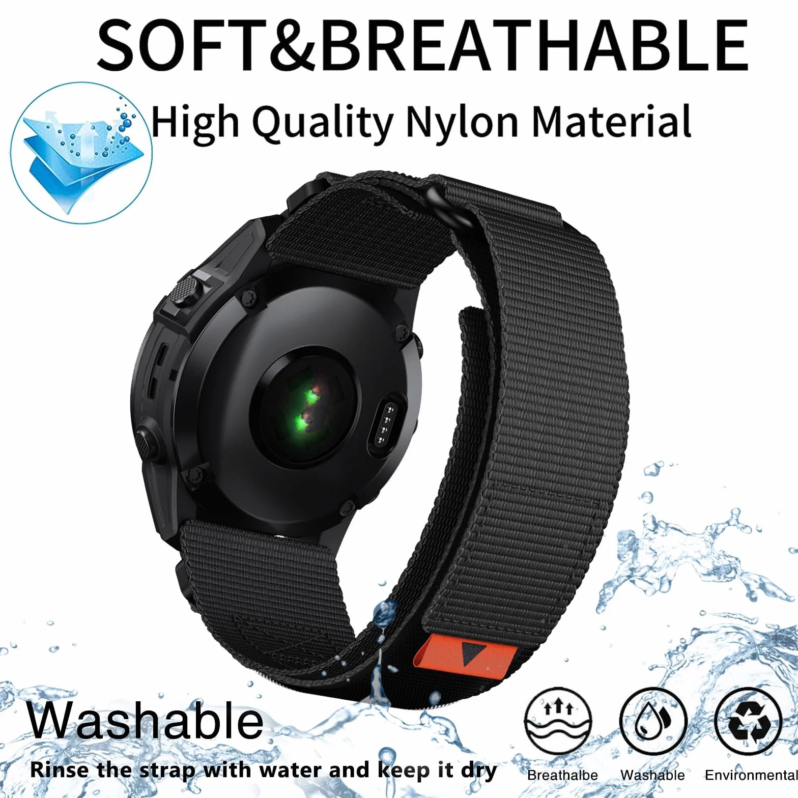 YOOSIDE taktyczna nylonowa bransoletka do zegarka Garmin Fenix 7X / Fenix 6X / Fenix 5X / Enduro 2, QuickFit, 26 mm, pleciony nylonowy pasek na nadgarstek do Tactix 7 Pro, Descent Mk2, QuickFit 26mm