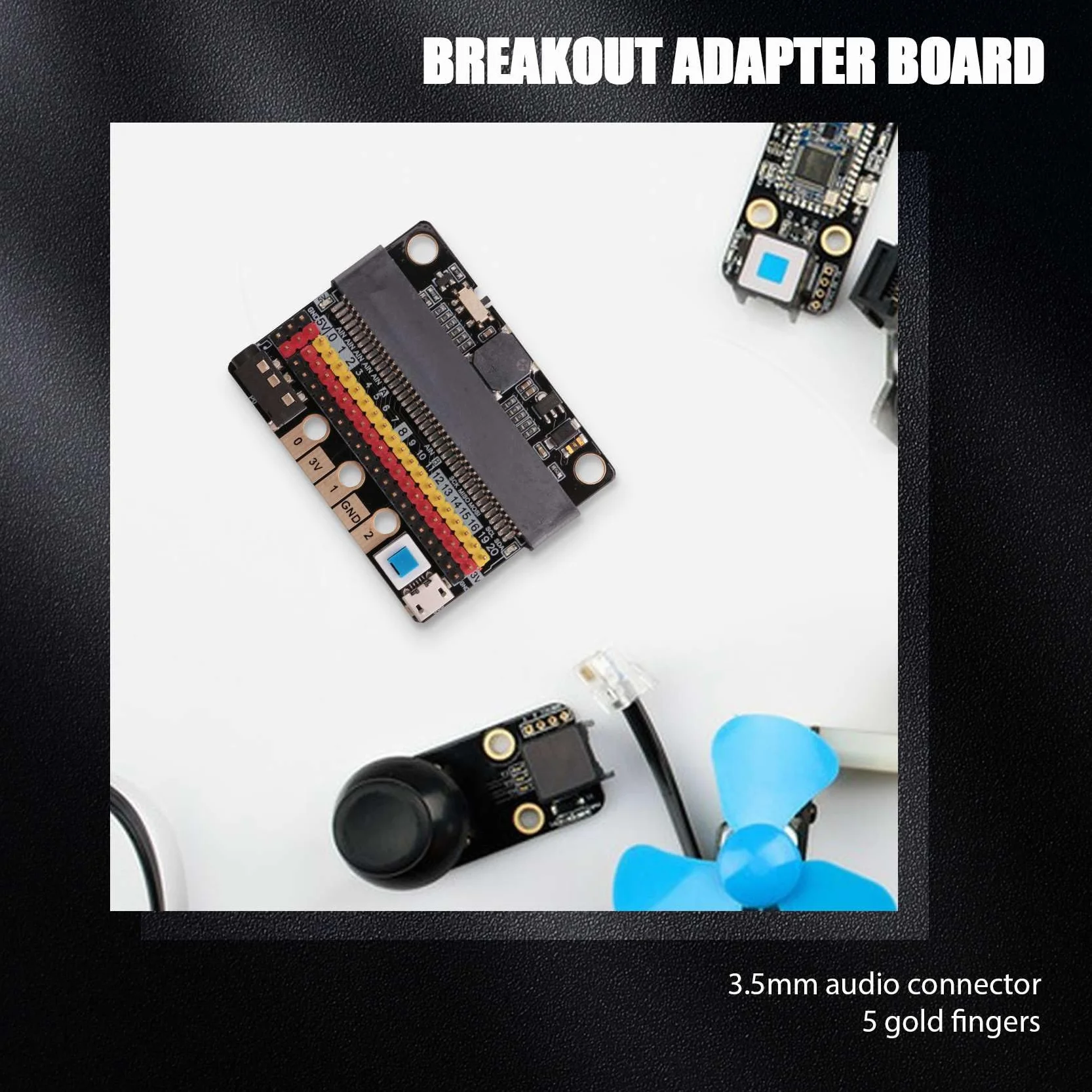 Micro-Bit Expansion Board IOBIT V2.0 Breakout Adapter Shield z brzęczykiem do programowania grafiki Python dla dzieci