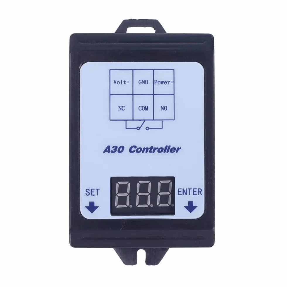 Moduł monitorowania napięcia z opóźnieniem, A30-U1 DC 0-99,9 V Voltage Monitor moduł, programowalny kontroler przekaźnika opóźniającego, ochrona baterii