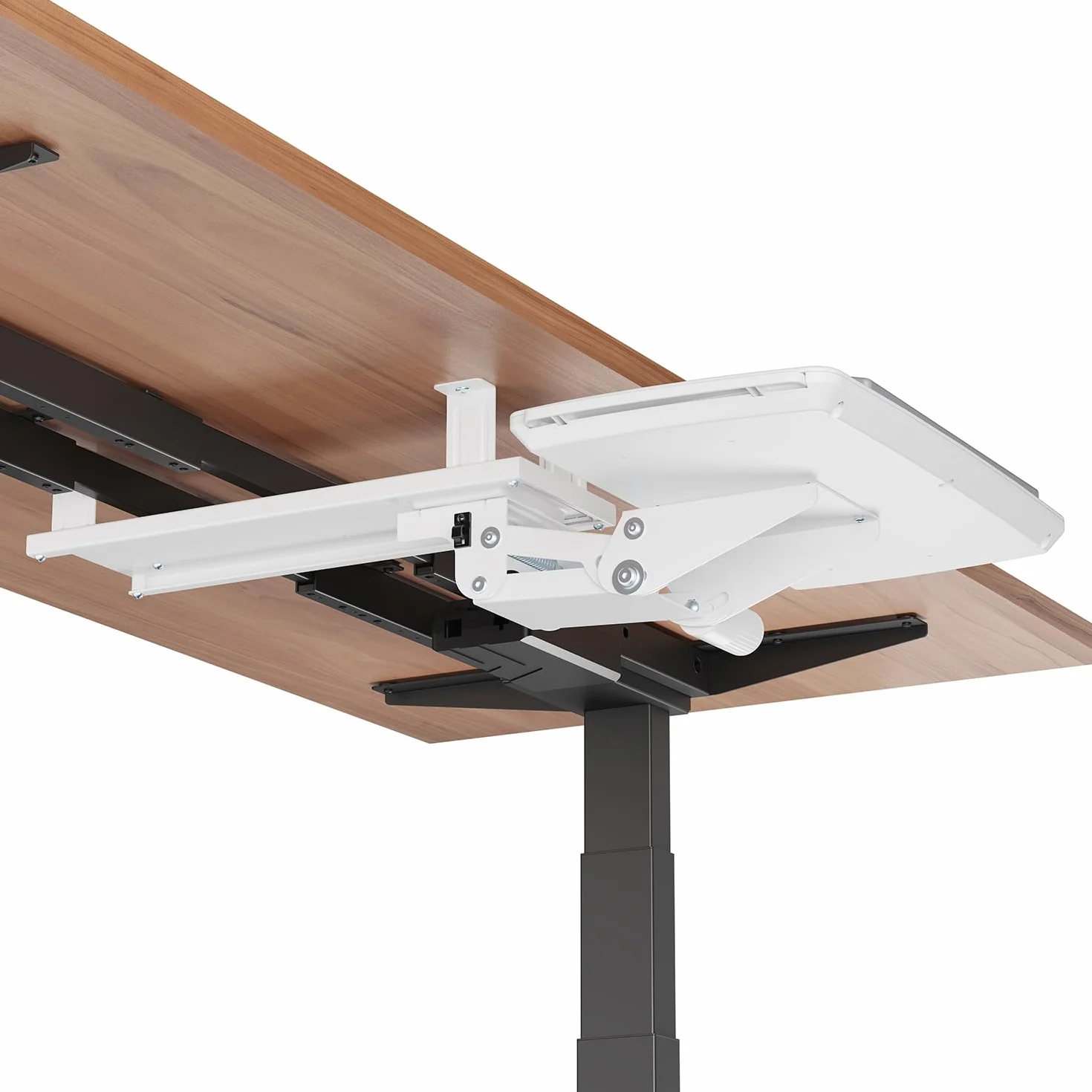 Podstawka pod klawiaturę Maclean z podstawką pod mysz | Regulowana wysokość, odchylana, obrotowa | Ergonomiczny uchwyt do biurek | Do 5 kg (Biały)