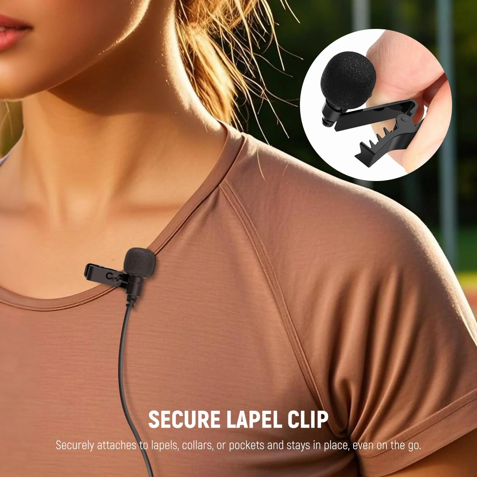 NEEWER Mini mikrofon krawatowy (2 sztuki), 2 m, z klipsem, przewodowy mikrofon pojemnościowy z klapą Lav ze złączem TRS 3,5 mm, kompatybilny z DJI Mic 2 Rode Wireless Go II CM28 CM31, LM5
