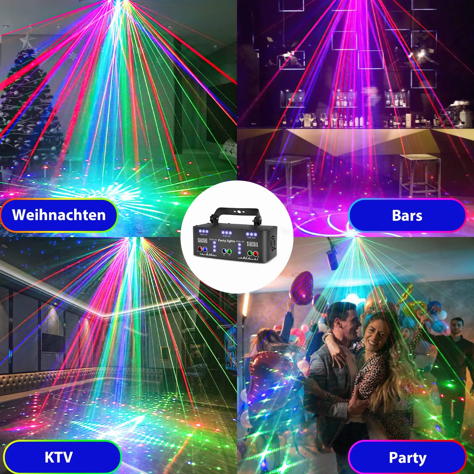 Światło dyskoteczne Światło imprezowe, DMX efekty świetlne LED RGB Projektor DJ sterowany muzyką dyskoteka światła, dla KTV zjazd rodzinny ślub rocznica Halloween