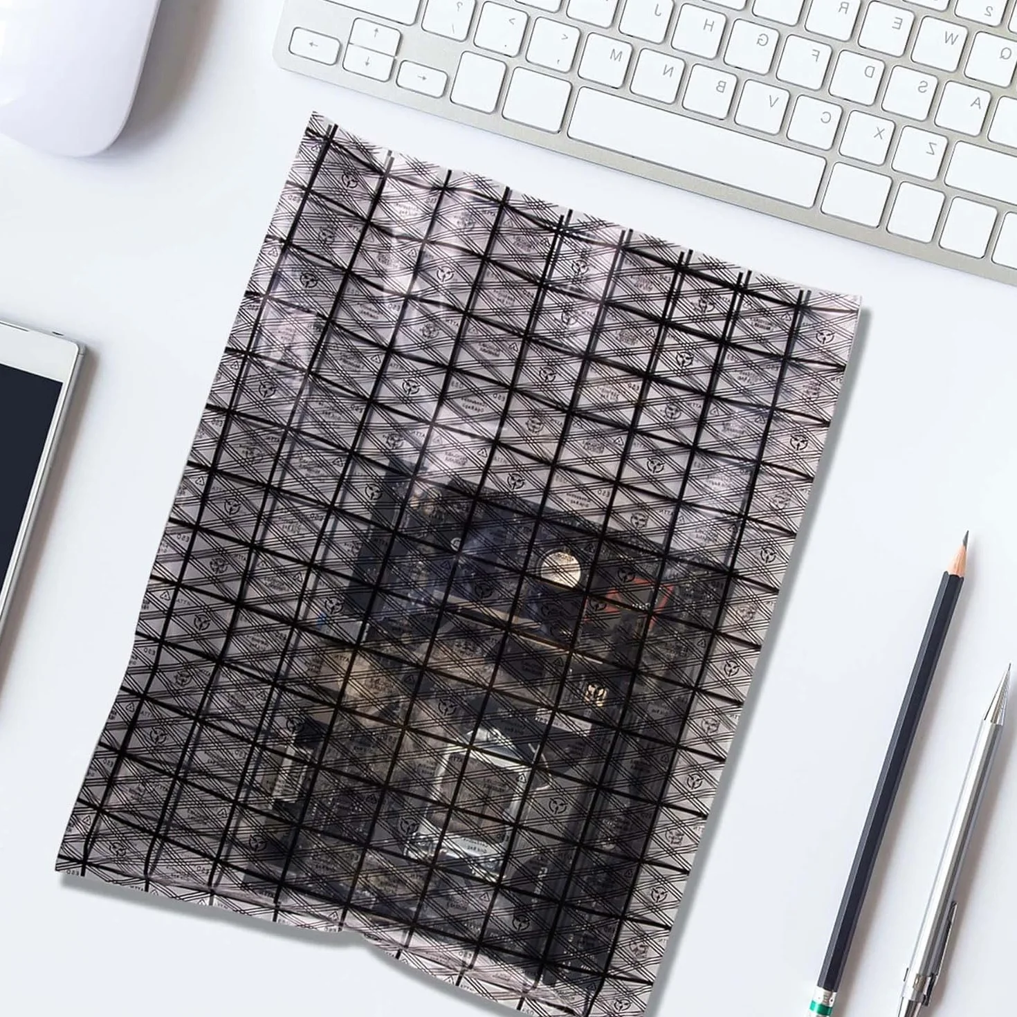 20 sztuk antystatycznych worków ESD z 20 naklejkami, z otwartą górą, ekranowanie ESD, antystatyczne worki na kurz, 30 x 40 cm