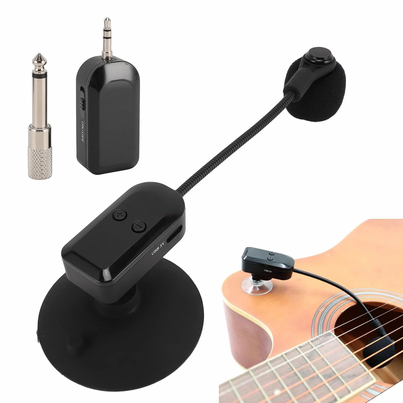 Bezprzewodowy Mikrofon Instrumentu, Bezprzewodowy Gitarowy System Mikrofonu Gitarowego Mik Mikrofonu do Rogów, Trąbki, Saksofonowe Wzmacniacz Głosu, Zasięg 131 Stóp