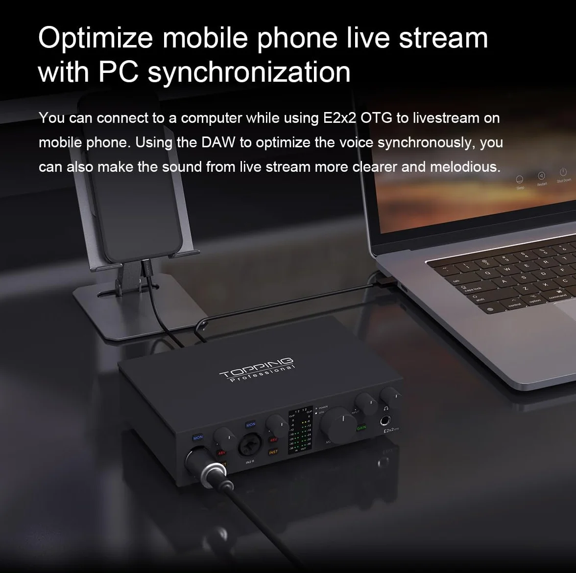 E2x2 OTG, Interfejs audio USB z bezpośrednim podłączeniem do smartfona przez OTG i rozszerzeniem wyjścia SPDIF (czarny)