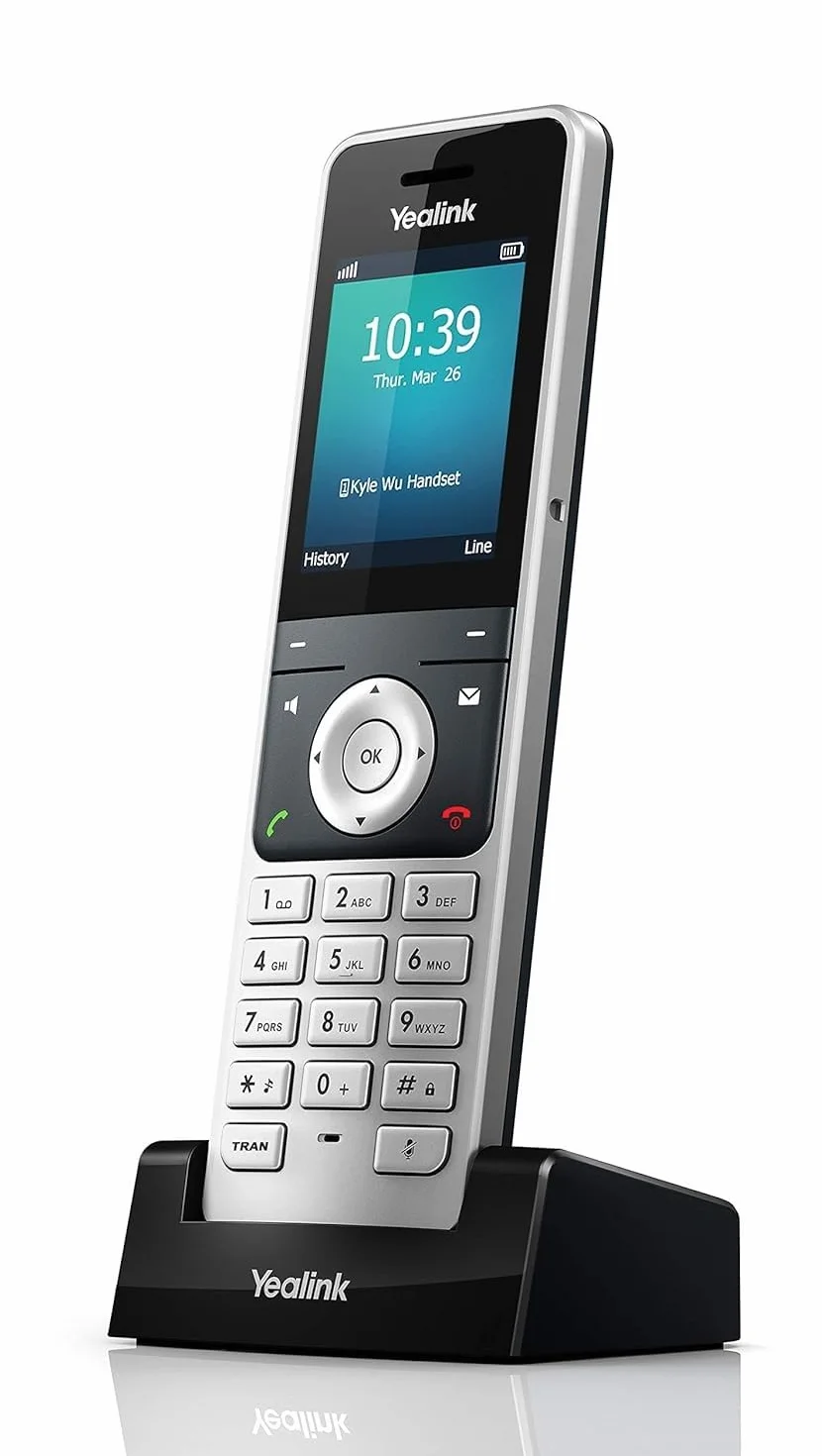Yealink W56H Bezprzewodowa słuchawka rozszerzająca HD DECT do bezprzewodowego telefonu VoIP i urządzenia, czarny/szary