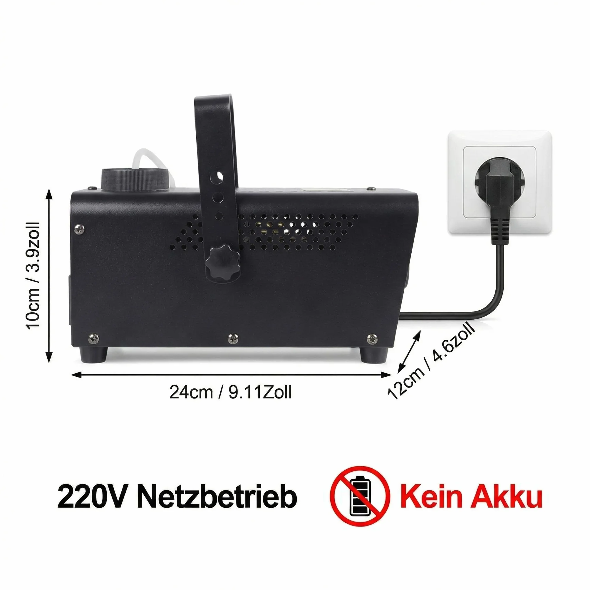 Mini wytwornica dymu RGB 700 W 13 kolorów 8 diod LED z pilotem przewodowym i radiowym