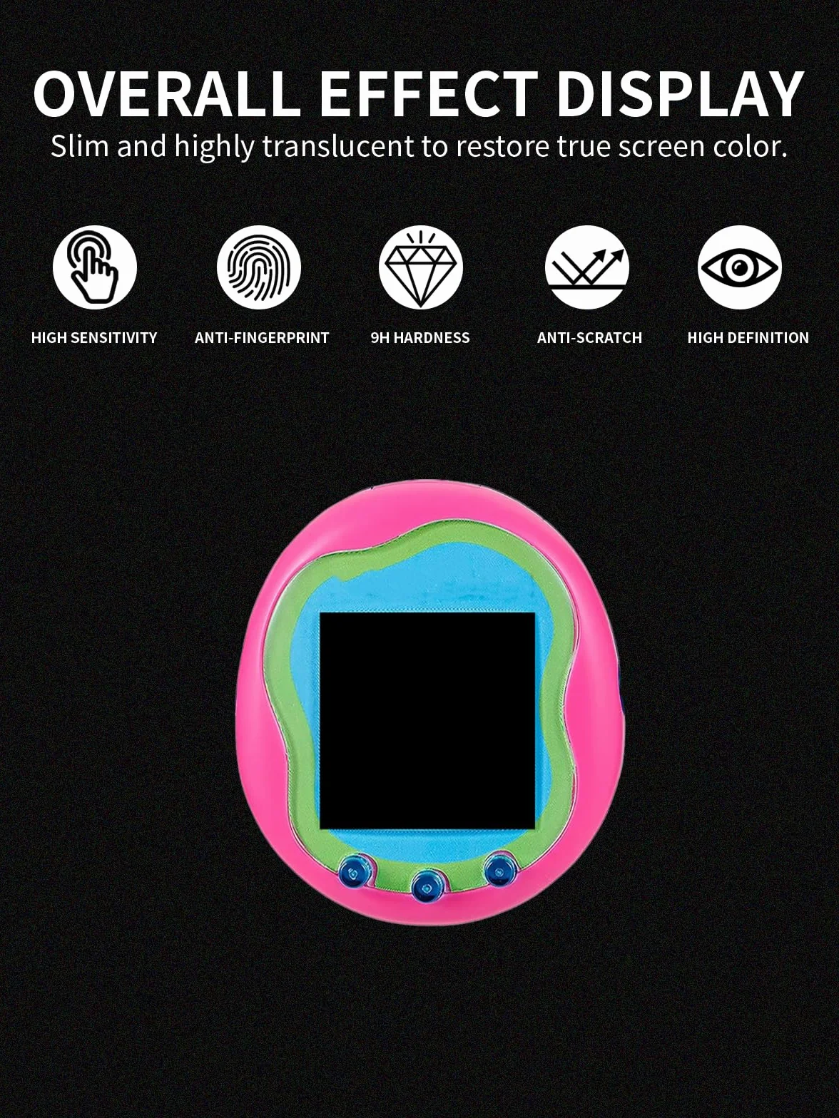 (3 sztuki) folii ochronnej do Tamagotchi Uni, miękki materiał TPU folia ochronna na wyświetlacz, wysoka rozdzielczość, odporna na zarysowania, wrażliwa na dotyk, ochrona przed odciskami palców